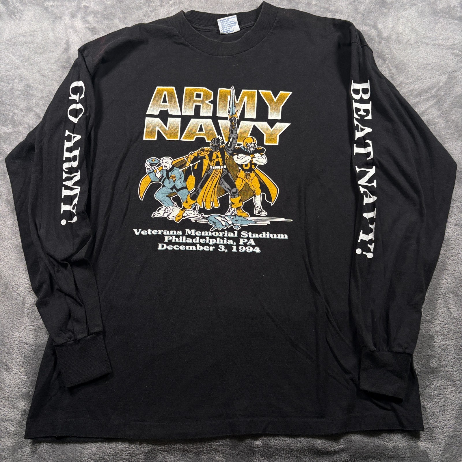 Vintage 1994 Army Black Knights Vs Navy Midshipmen Shirt Mens XL Black Football