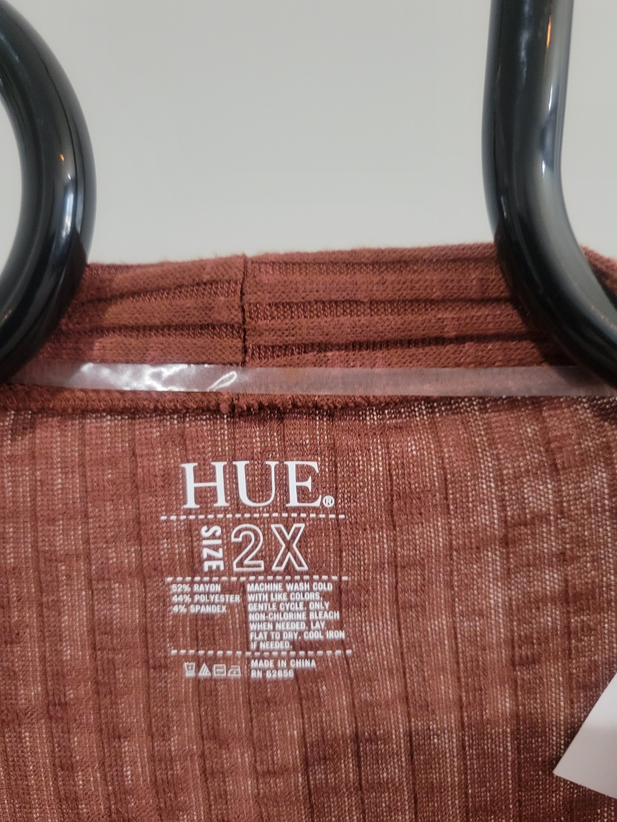 Hue Rust Brown Size 2X Ribbed Long Sleeve Cardigan NWT Rayon Poly Spandex Blend