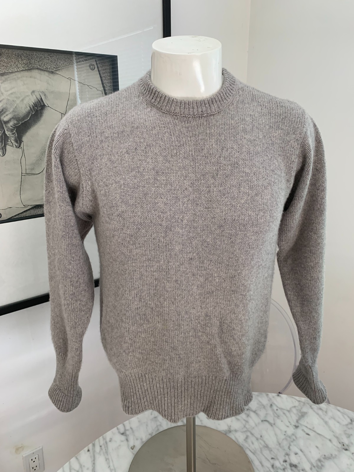 VTG Men’s S. FISHER Burlington Arcade 100% Cashmere Crewneck Sweater 42/107cm