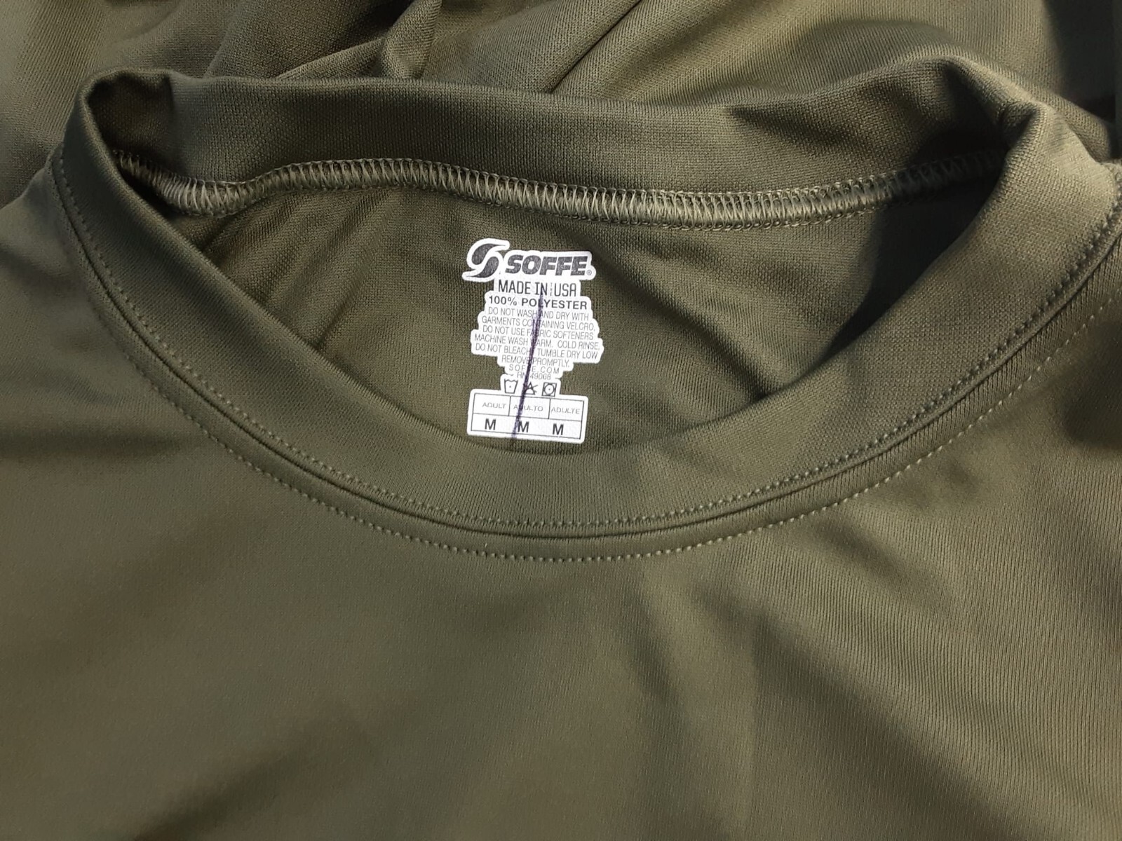 2-Pk Soffe Military Short Sleeve Polyester T-shirt – USA IRR- OD Green