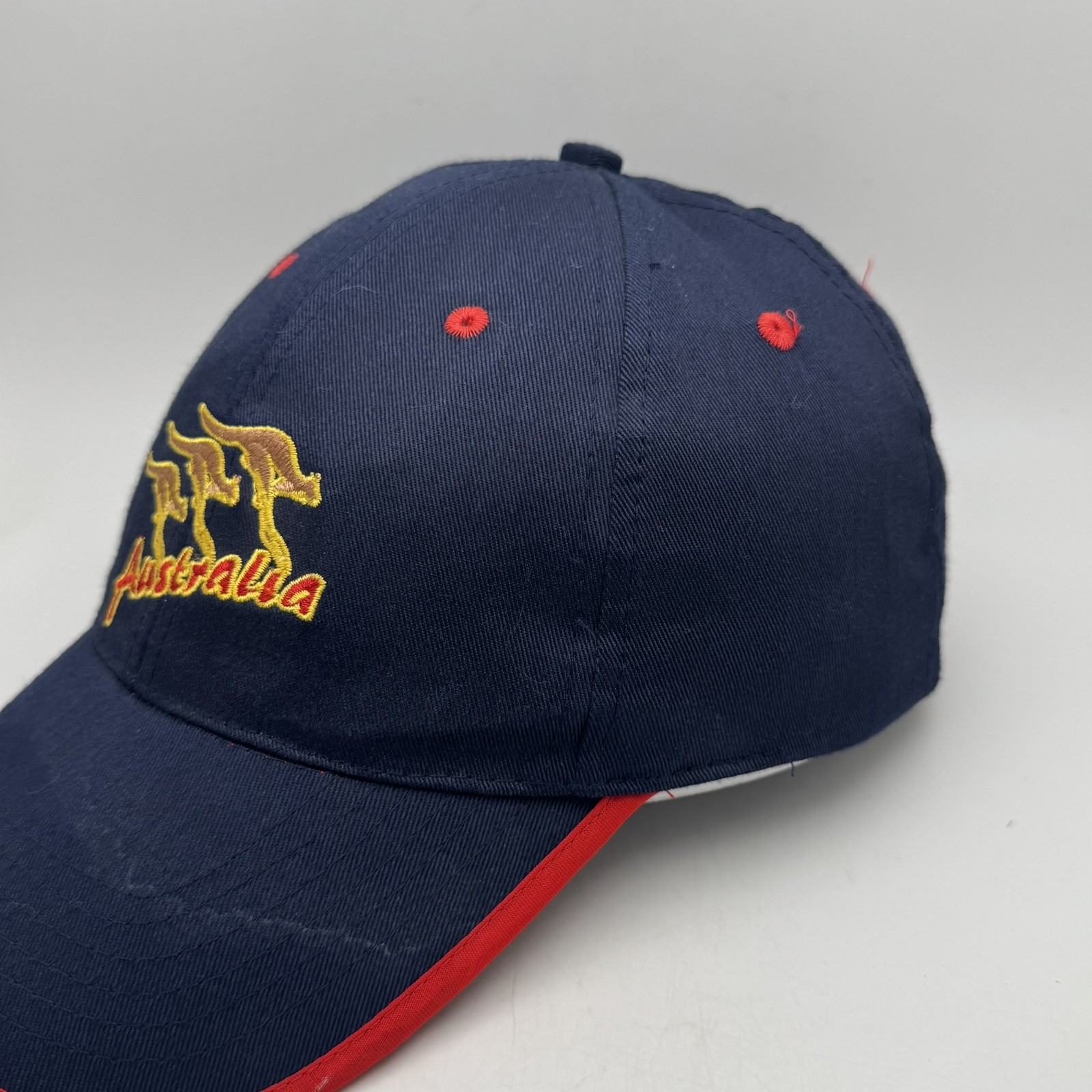 Australia Kangaroo Embroidered Baseball Cap Hat Navy Red Snapback One Size