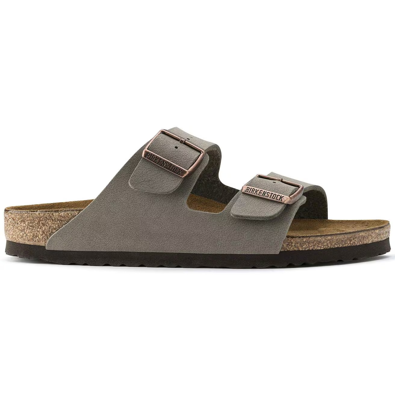 Birkenstock Arizona Mocha/Stone/Black/Blue Birkibuc Leather Soft Footbed Sandals