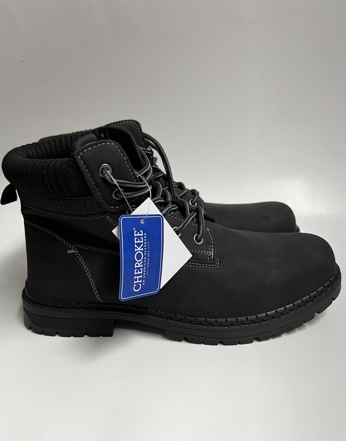 CHEROKEE Men High-Top Men Black Boots Sz 10m All Man Made Material New
