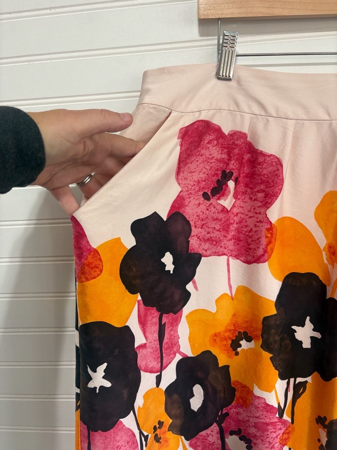 90’s Kelly & Diane Floral 100% Silk Skirt Size 16 Vintage