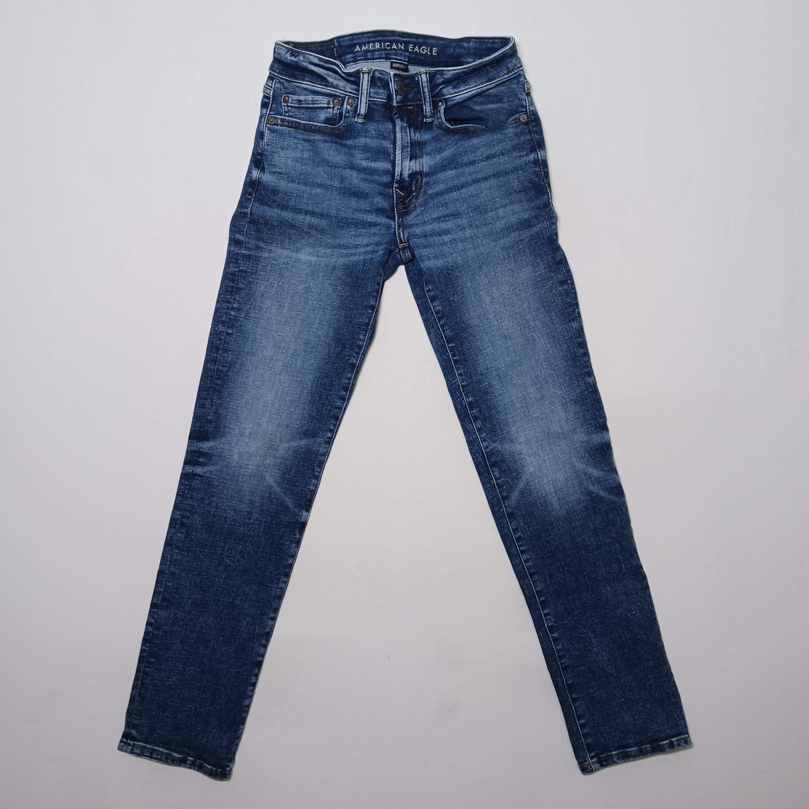 American Eagle Mens AirFlex + Slim Straight Jeans 28X32 Dark Blue Wash Denim