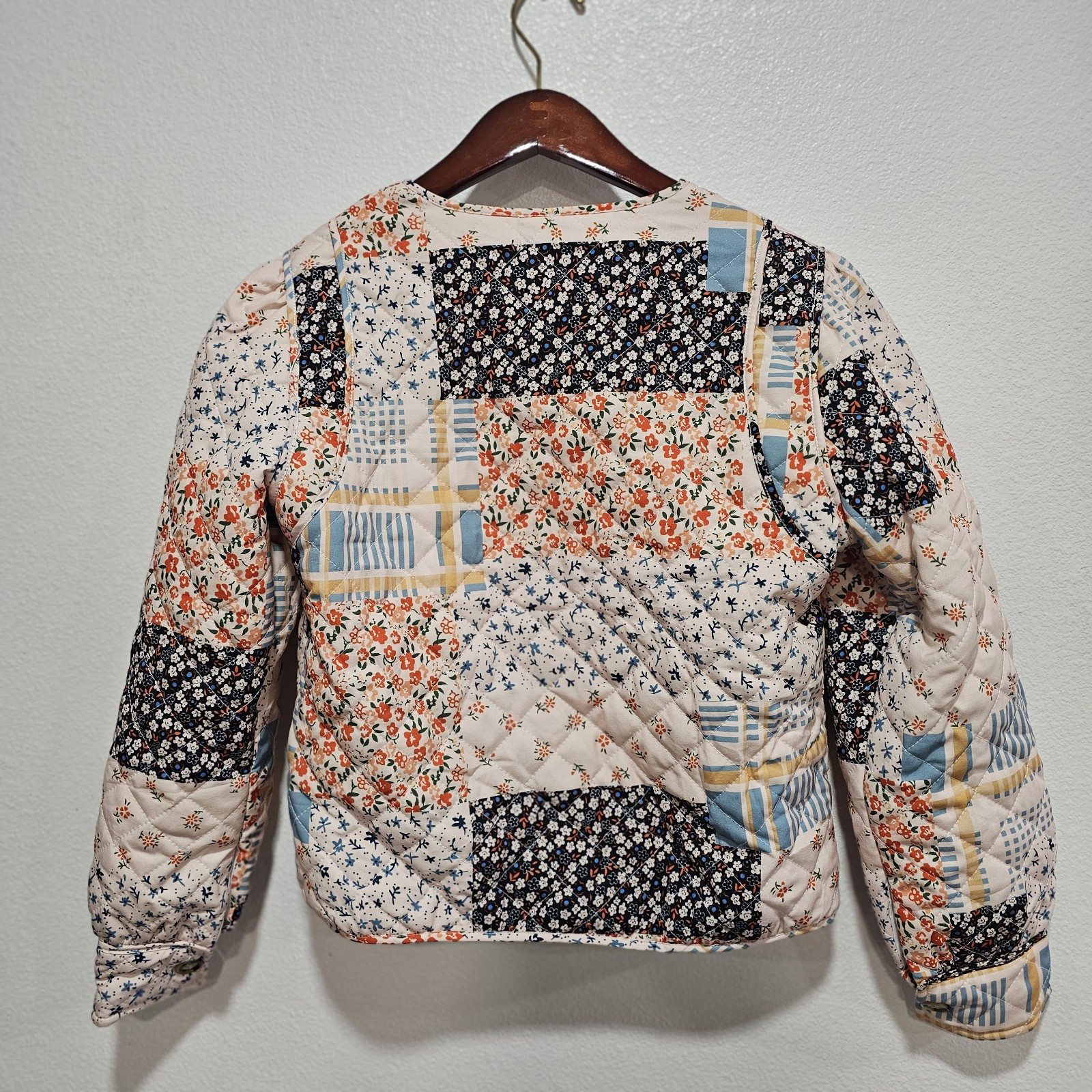 Unbranded Faux Quilted Button Down Jacket Size S Multicolor