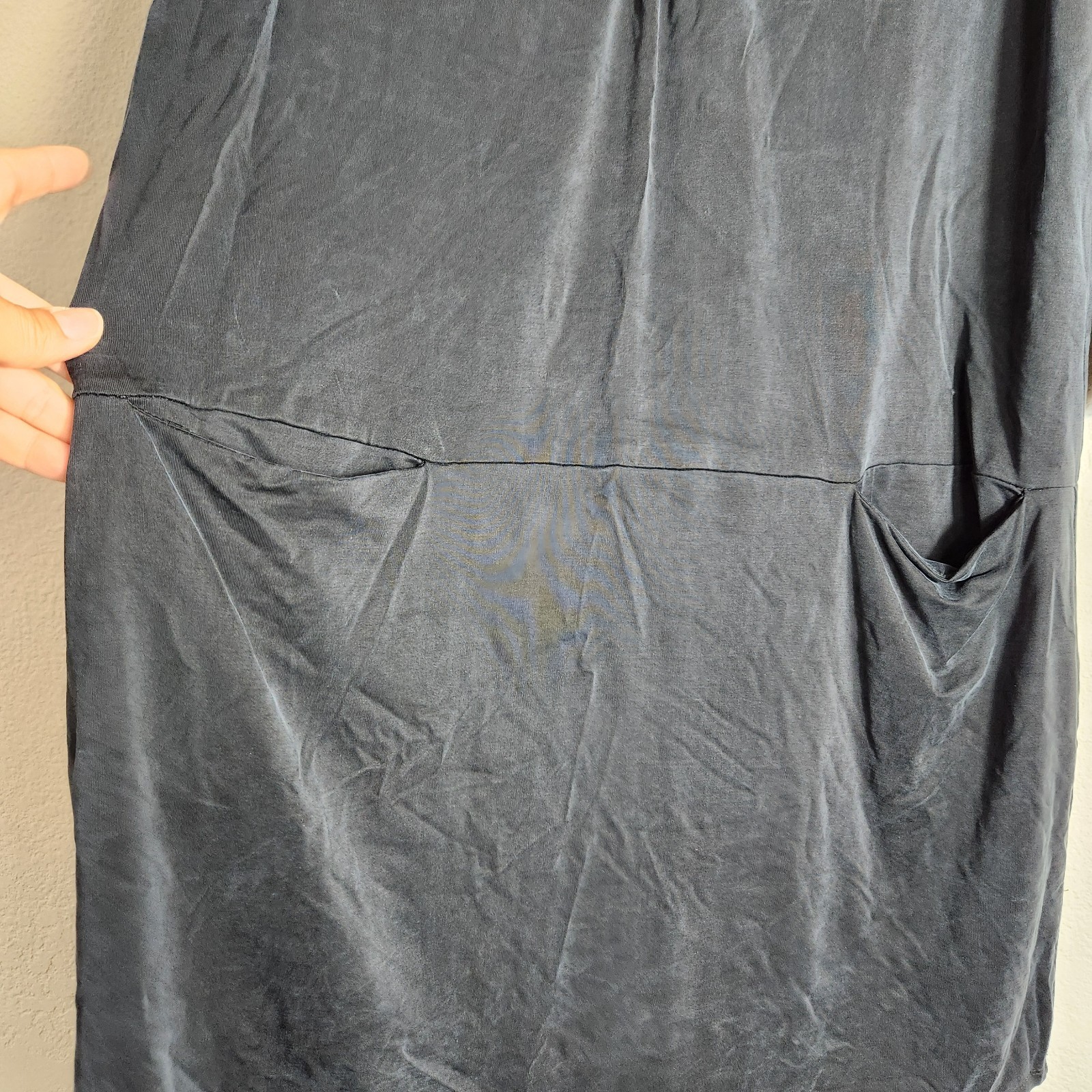 Anthropologie Dolan Dress Size Medium Tegan Black Tunic Soft Cupro Minimal 3/4