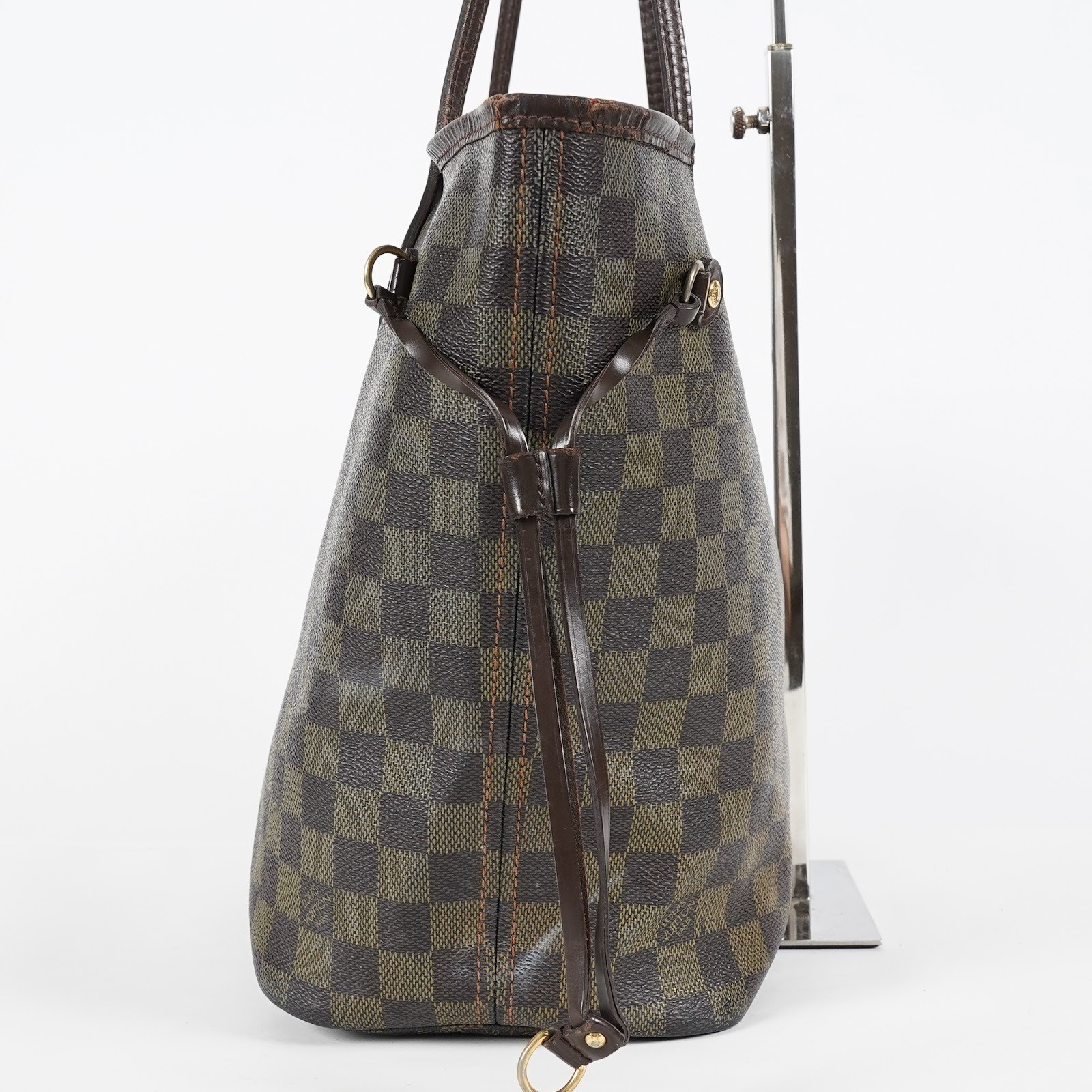Louis Vuitton Neverfull MM N51105 Damier Ebene Brown Tote Bag Used 07E133960027