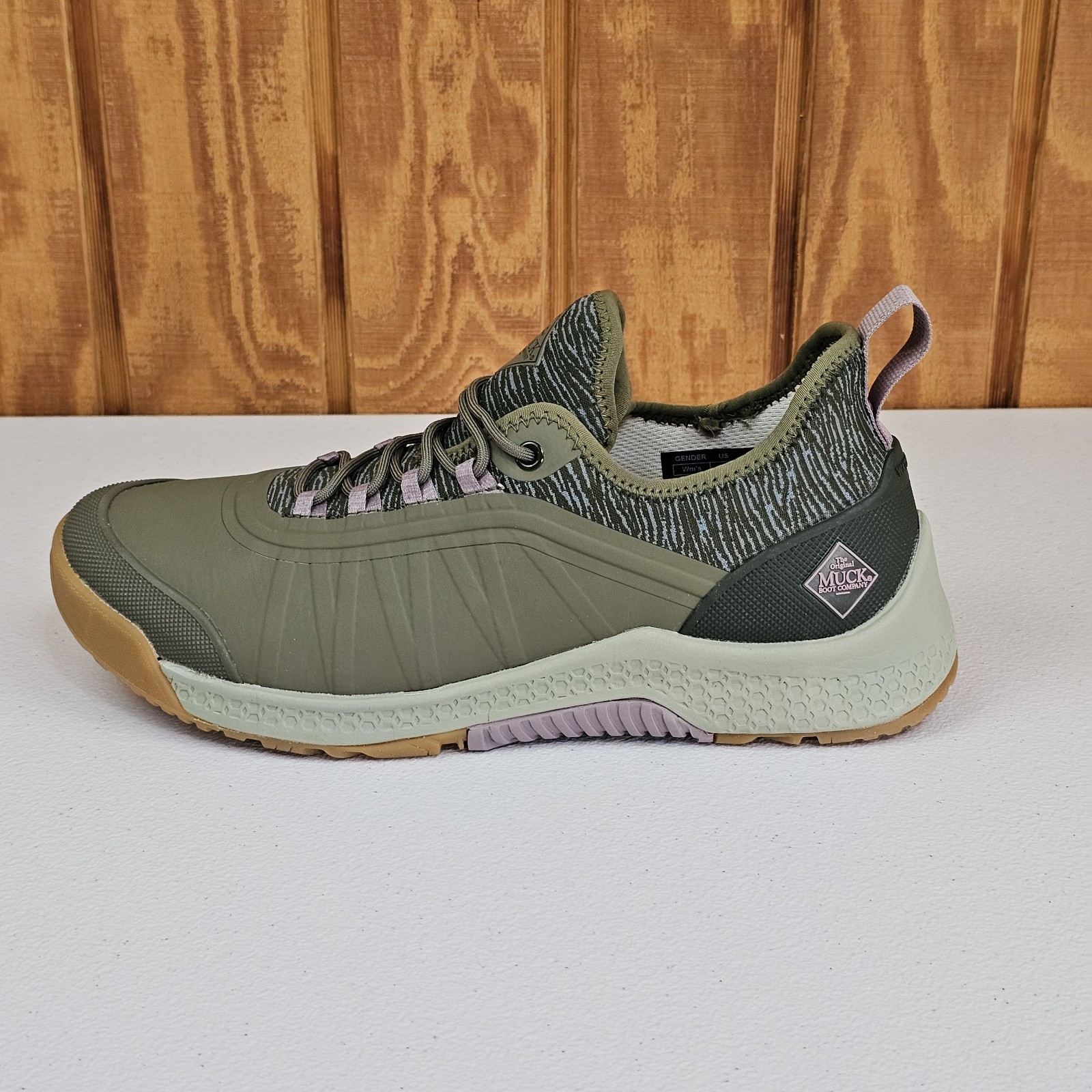 Muck Boot Co. Outscape Lace Up Neoprene Mud Shoe Womens Sz 9 Olive Green