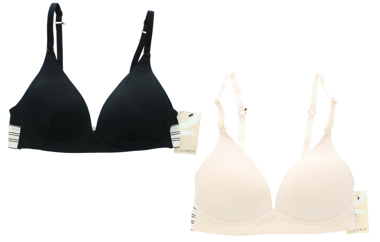 Lively Bra 45540, Adjustable Multiway Straps, Striped Elastic Band, Padded