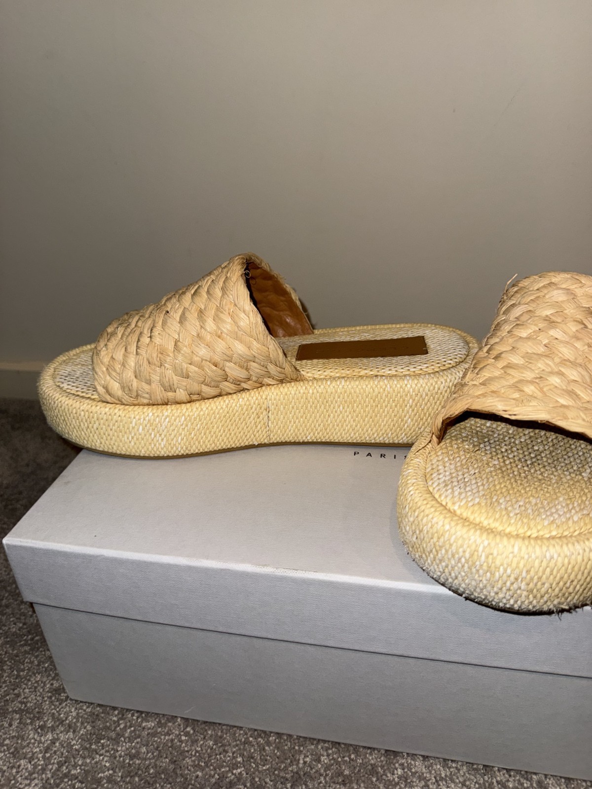 Clergerie Paris Women’s Platform Sandal Ajoe Raffia EU38.5 US8
