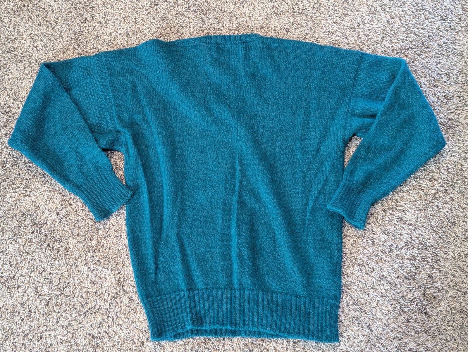 Vintage Alan Paine Sweater Mens 42 107cm Green 100% Cashmere V Neck England L