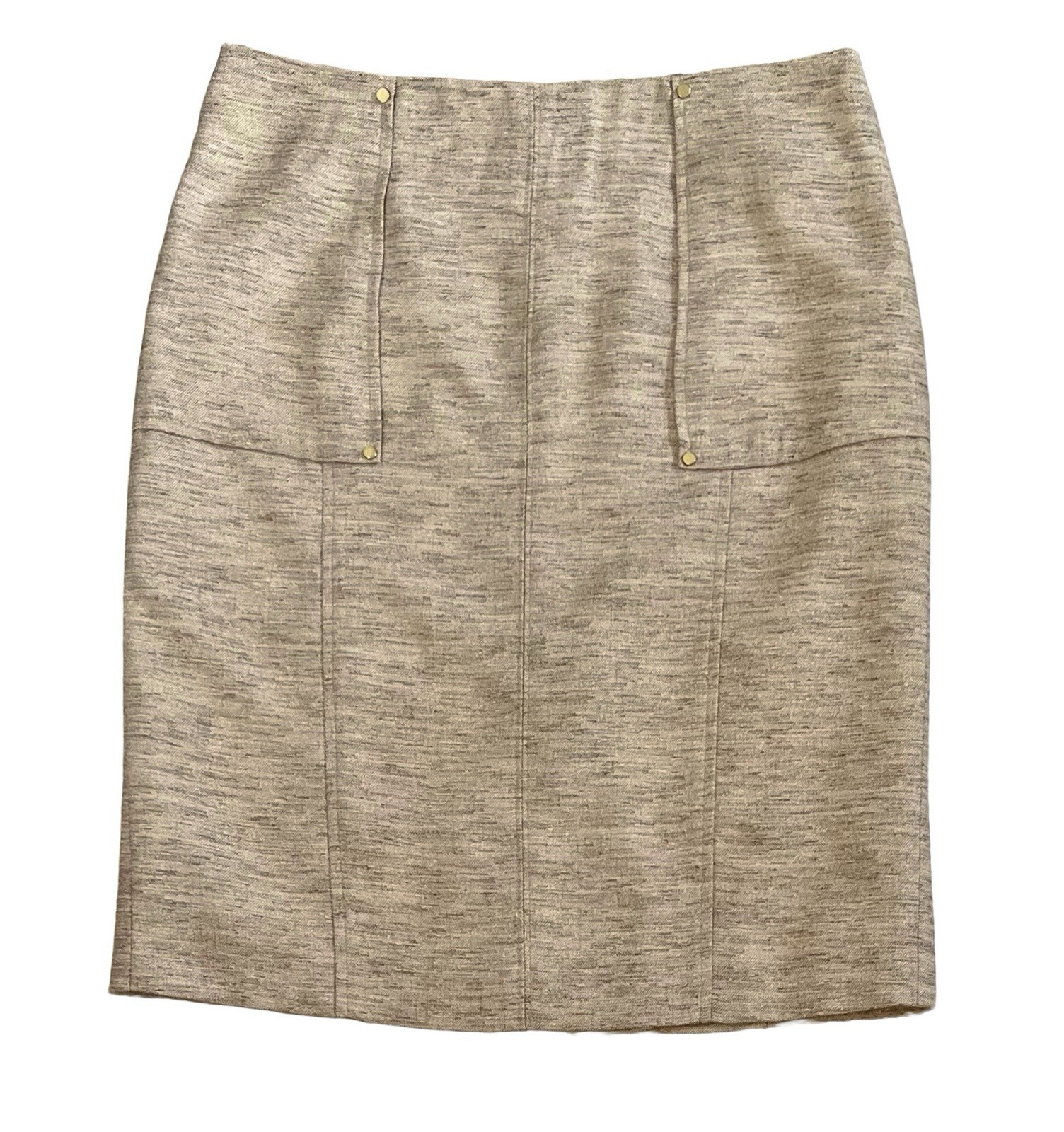 Anne Klein Women’s Rayon Poly Tweed 2 PC Skirt Suit Tan Size 2