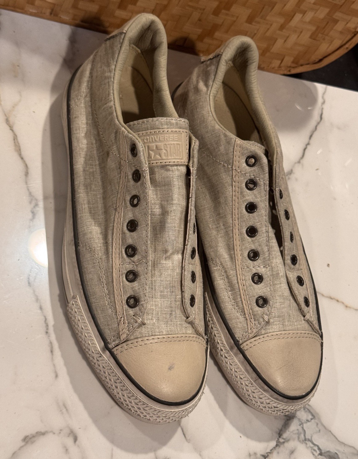 Converse x John Varvatos Low-top Vintage Slip Beige Linen 151297C Size Men’s 9.5