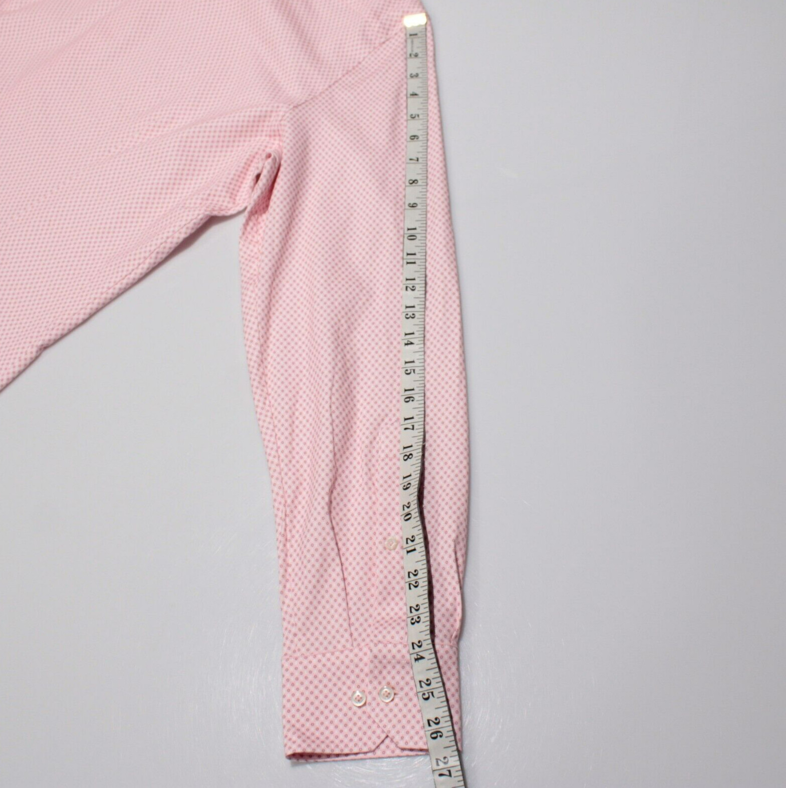Emanuel Berg NWT Byron Casual Button Down Shirt Size 44 17.5 XL in Pink Circles