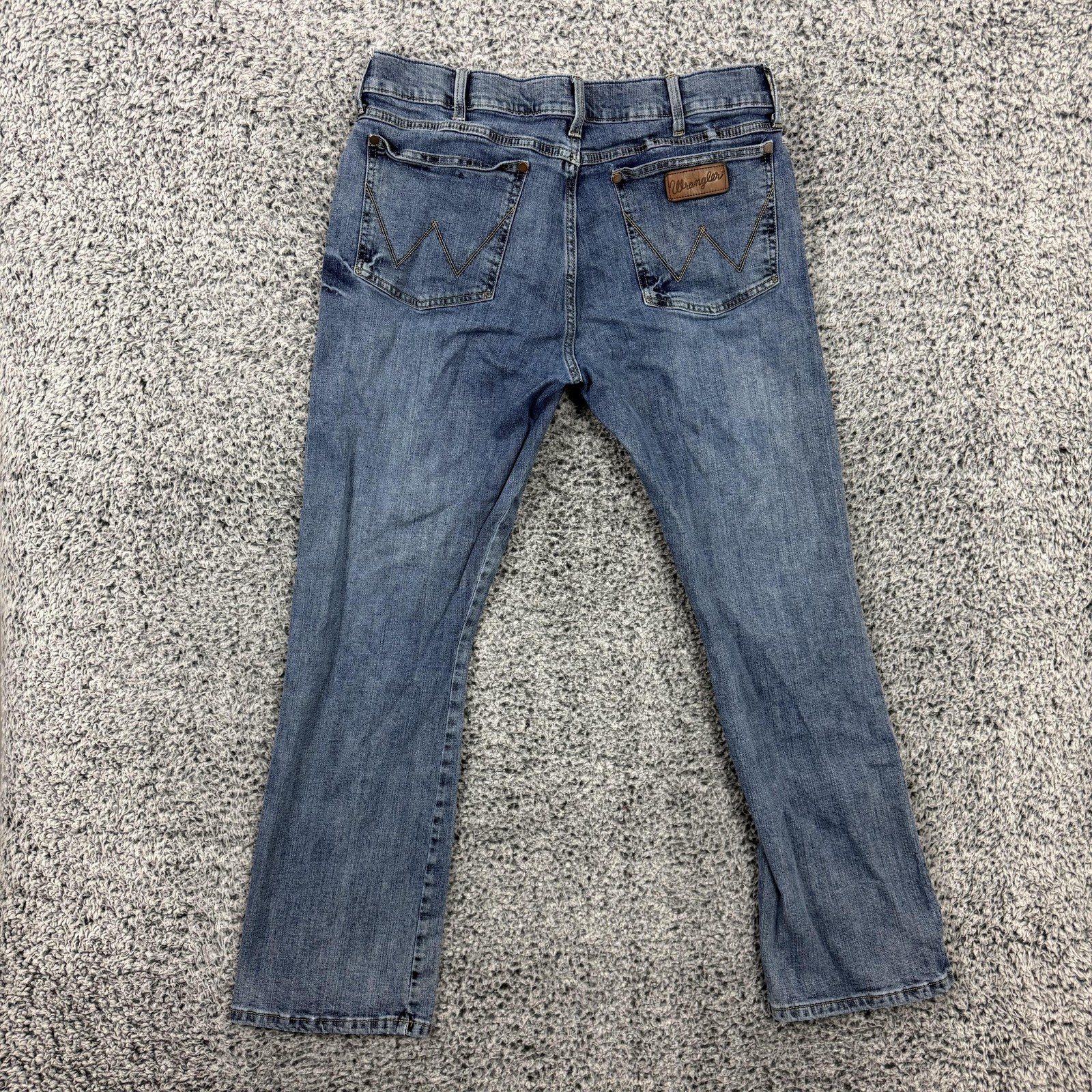 Wrangler Retro Jeans Mens 35×32 Blue Denim Slim Bootcut Stretch Medium Wash
