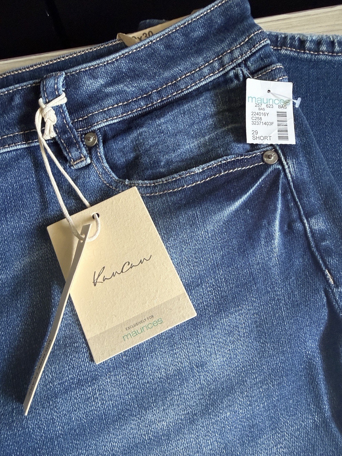 KanCan Women’s Flared Jeans Blue Medium Wash Denim Distressed 5-Pocket