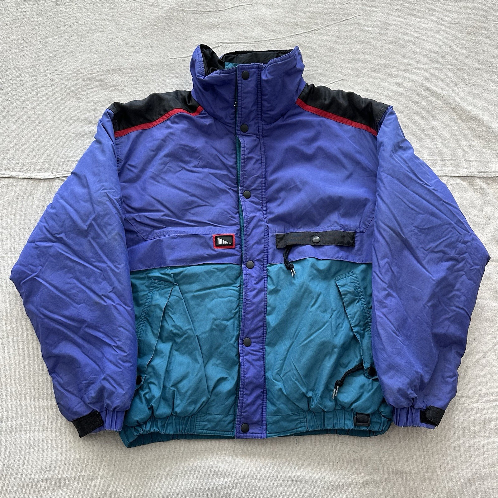 Vintage Retro Cornice Purple Teal Blue Ski Jacket Coat Men’s M
