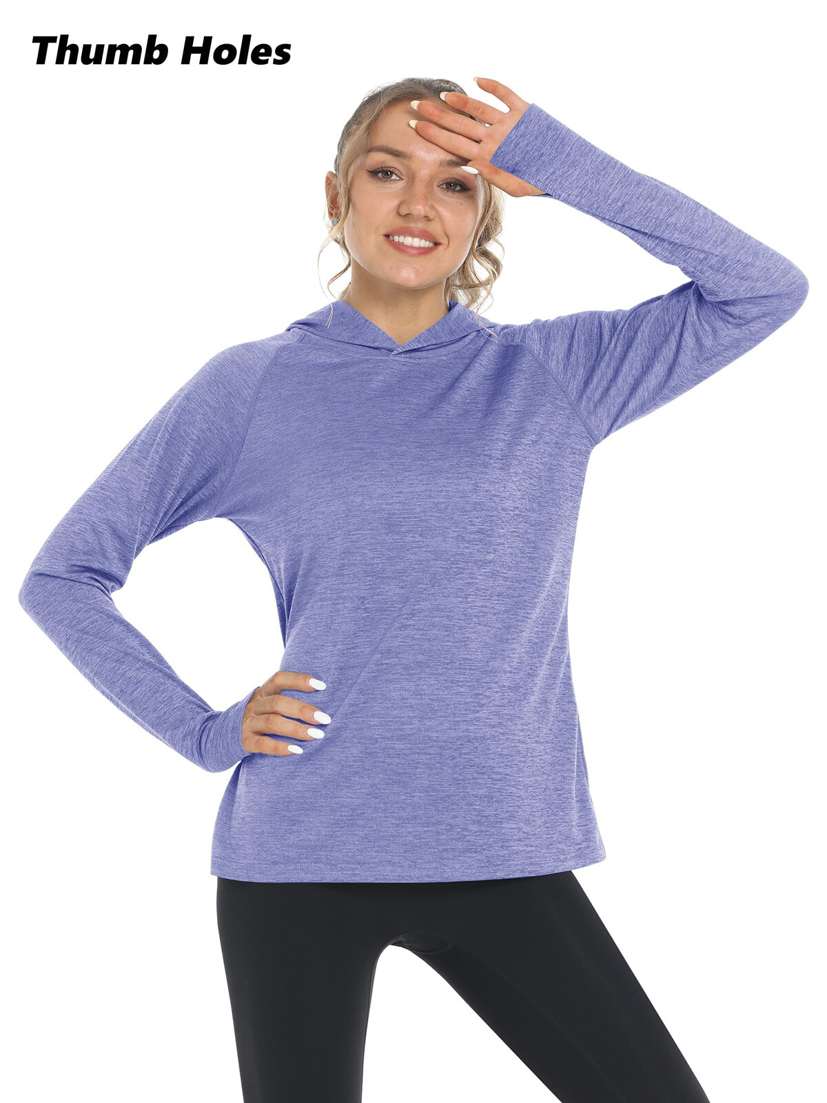 Womens Long Sleeve Hoodie Lightweight UPF 50+ UV Protection Sun Shirts Work Tops