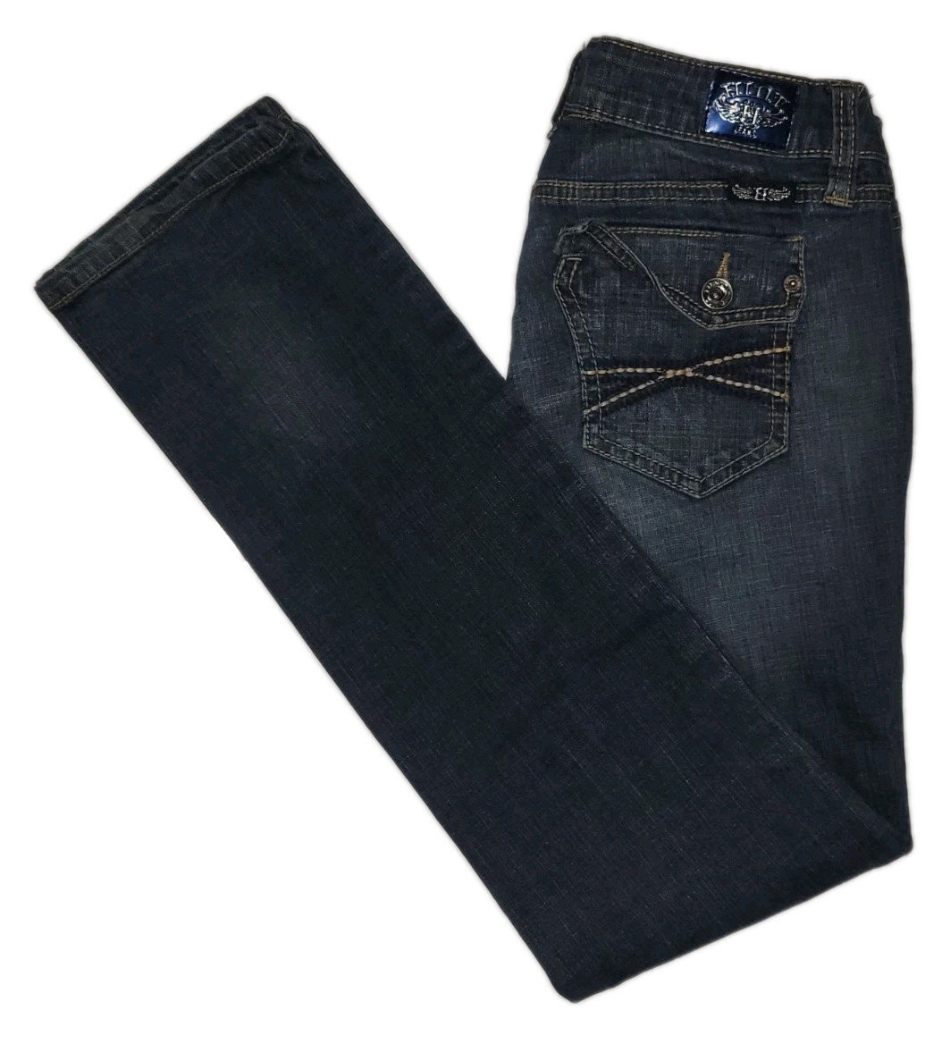 Hint Jeans Womens 9 Blue Bootcut Jeans Stretch Denim Medium Wash Casual