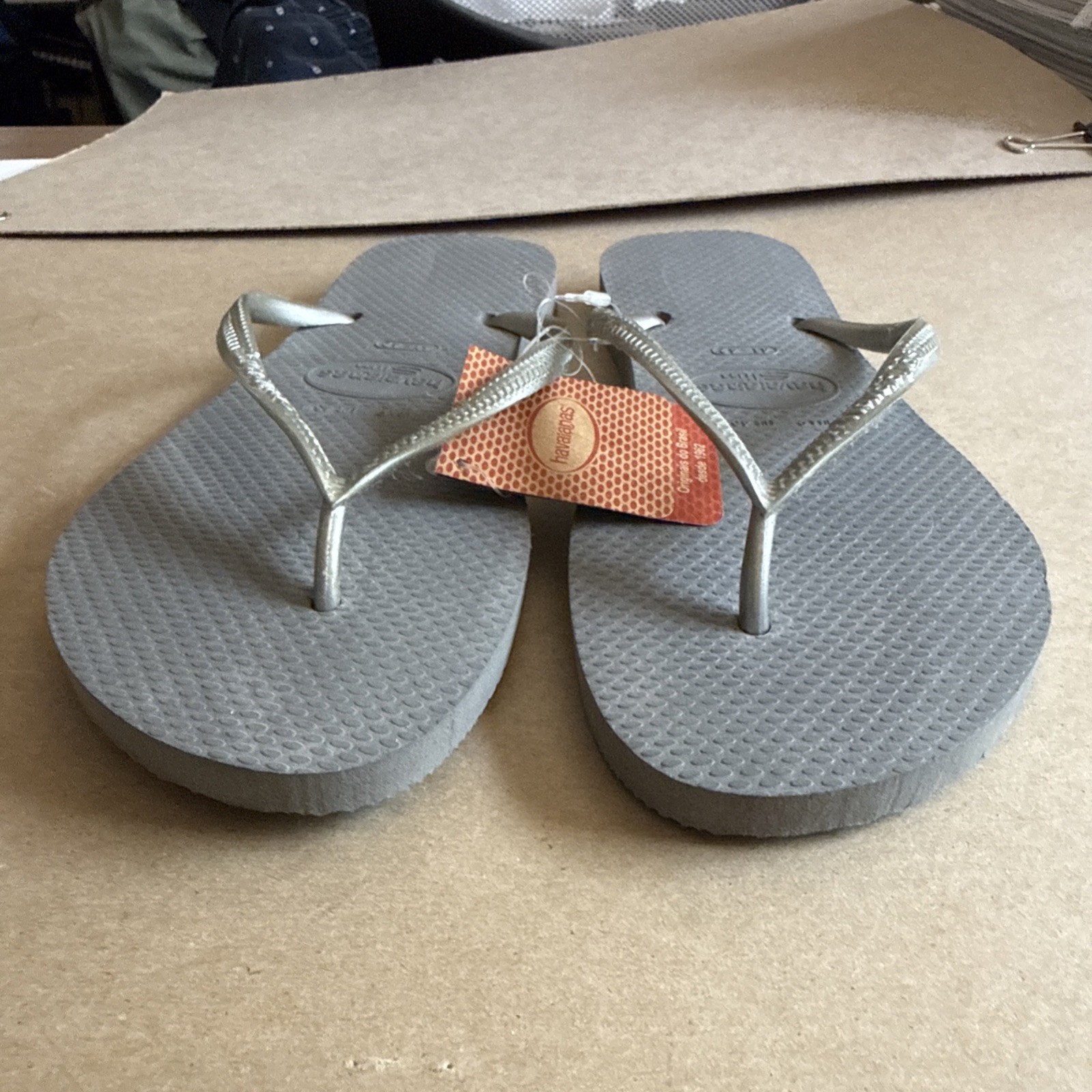 Havaianas Slim Grey Silver Flip Flops EU 41/42 – New