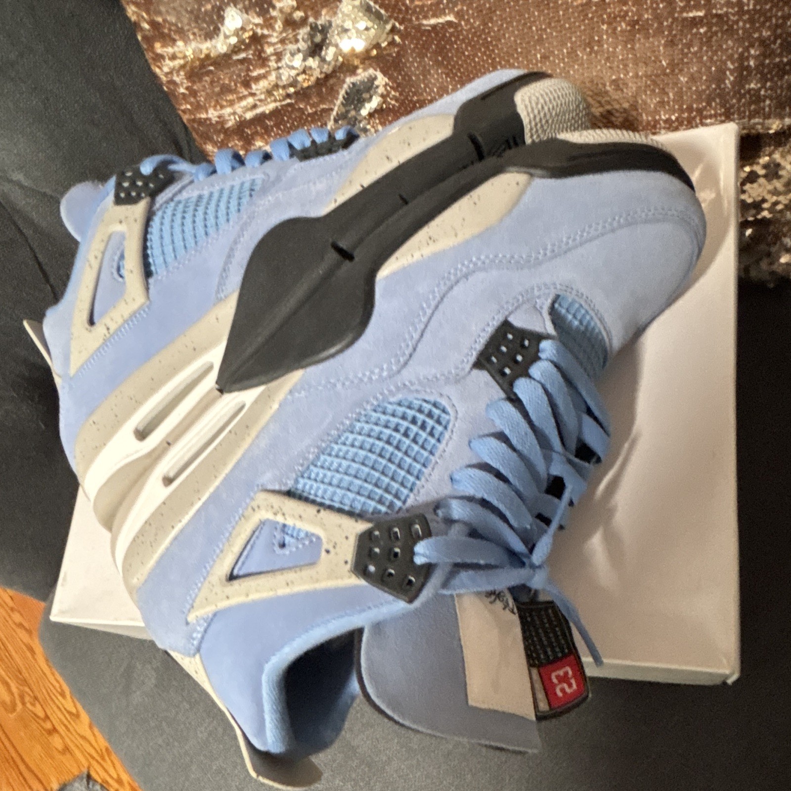 Air Jordan 4 Retro University Blue (UNC) Suede Men’s Low Top Sneakers