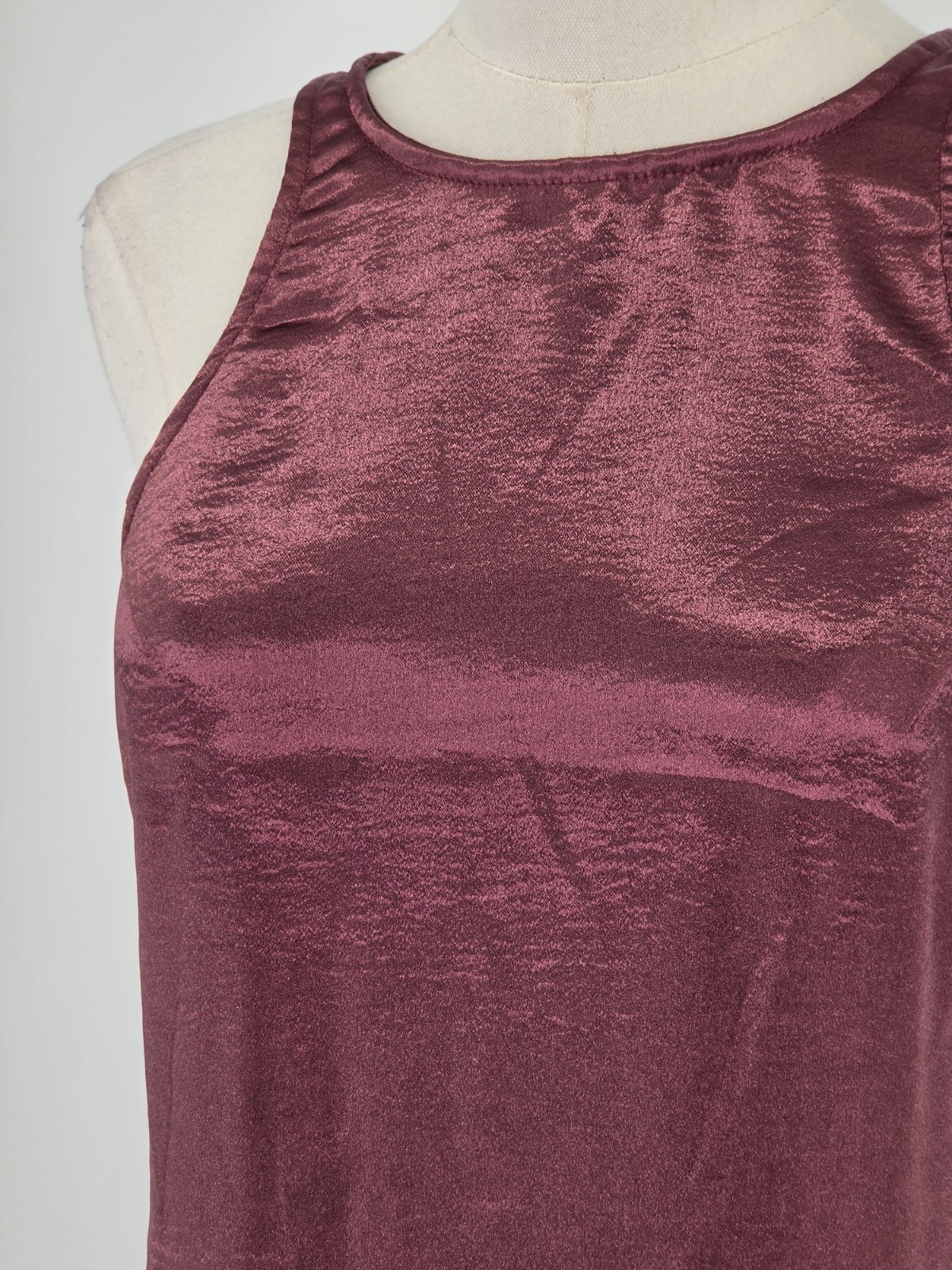 Free People Intimately Full Circle Mulberry Satin Mini Dress Open Back S NWT