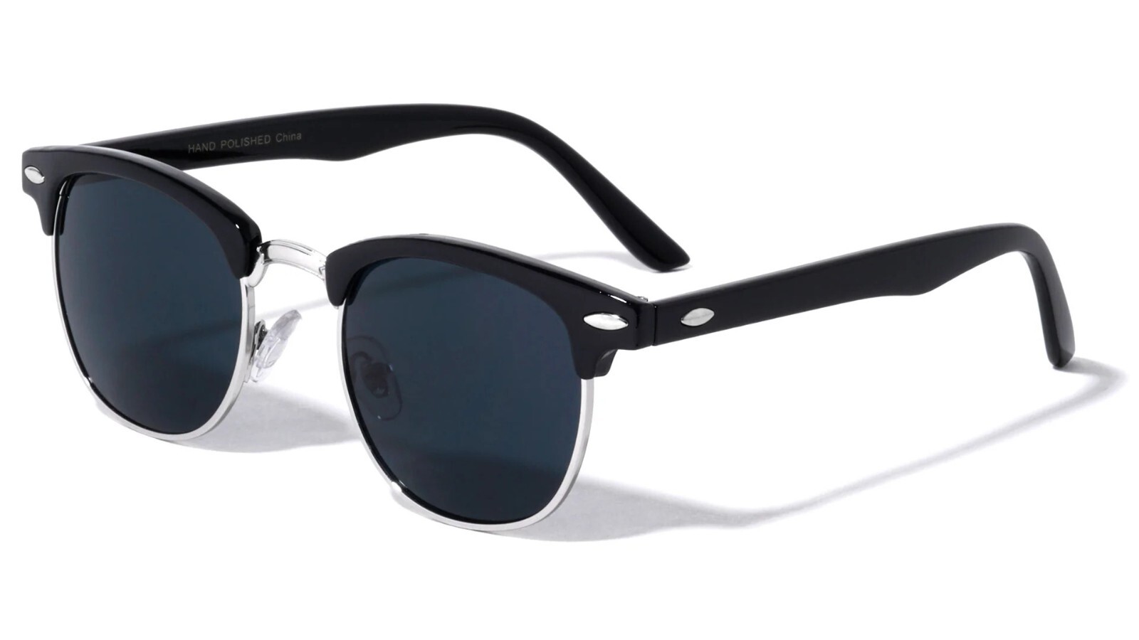 Retro Vintage Polarized Sunglasses Mens UV400 Half Metal Frame Club Sunglasses