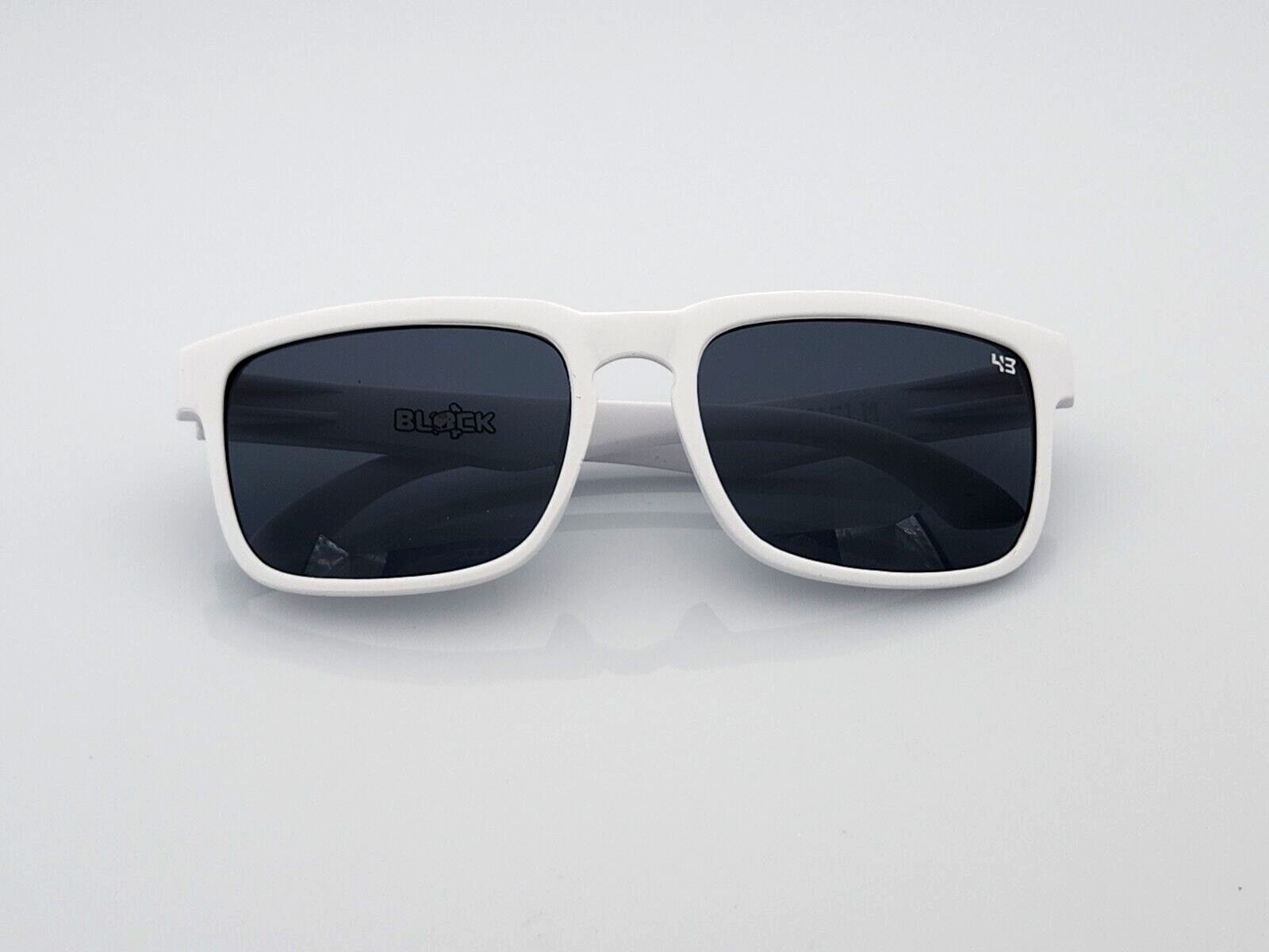 NEW Spy+Optic Helm Sunglasses Matte White Dark Smoke Tint Lens Black Logo
