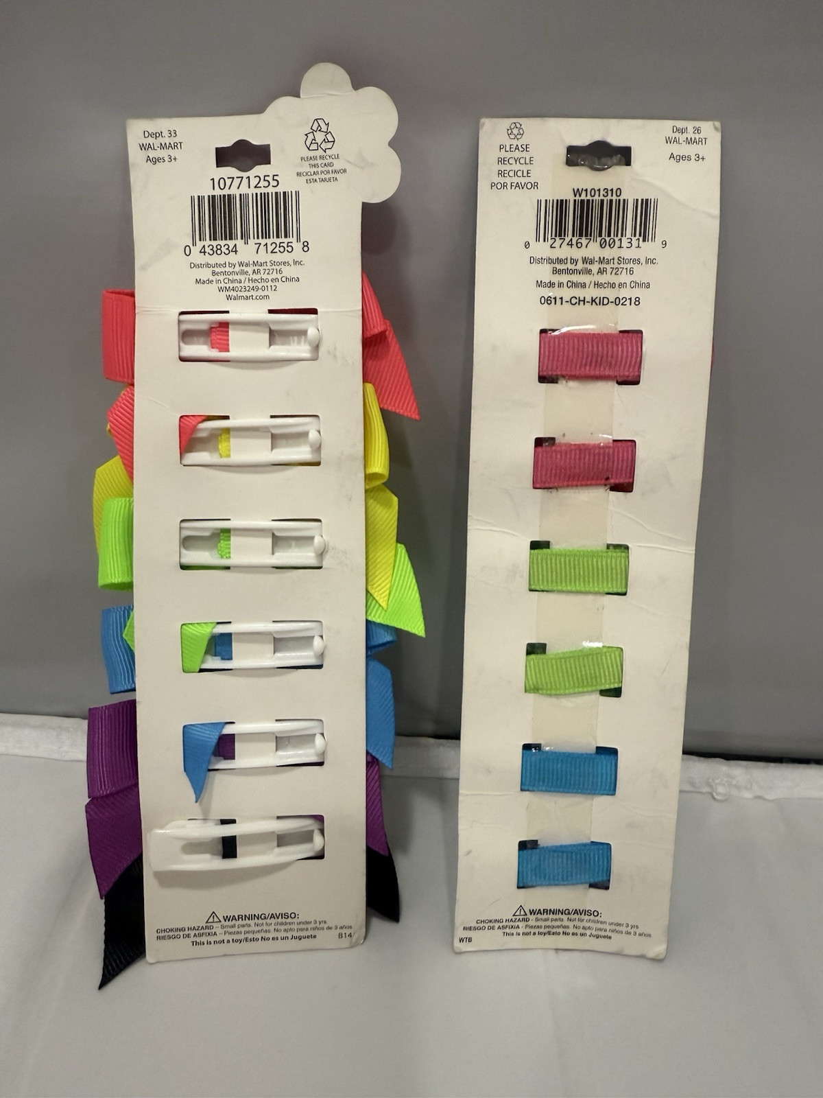 Faded Glory/Walmart Toddler Girl’s Hair Clips Accessories 2 Pack Total 12 Bows