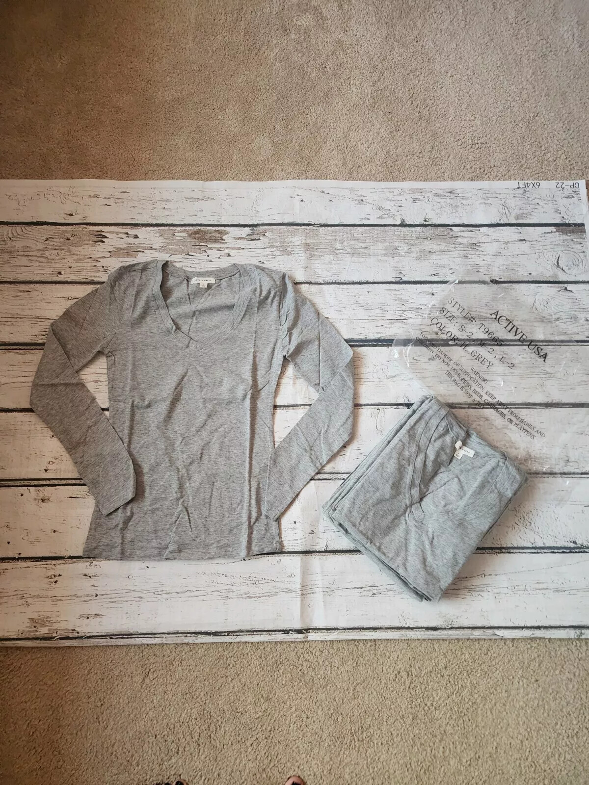 Long Sleeve Shirt V Neck Long Sleeve Active Basic Top Size S-L
