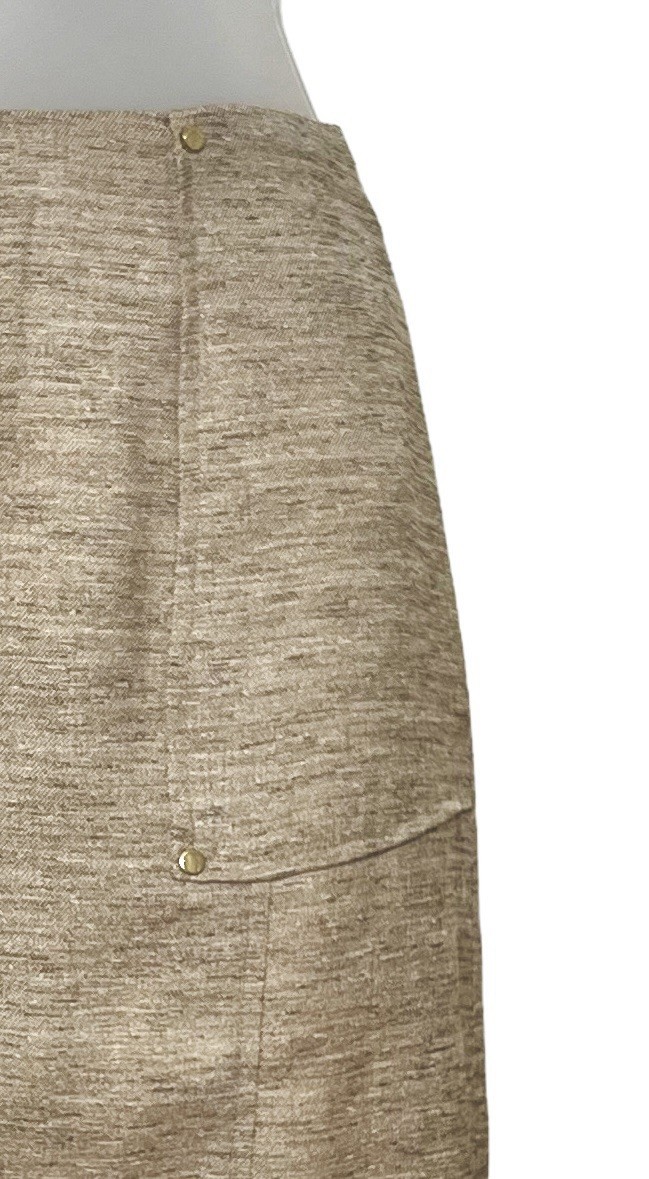 Anne Klein Women’s Rayon Poly Tweed 2 PC Skirt Suit Tan Size 2