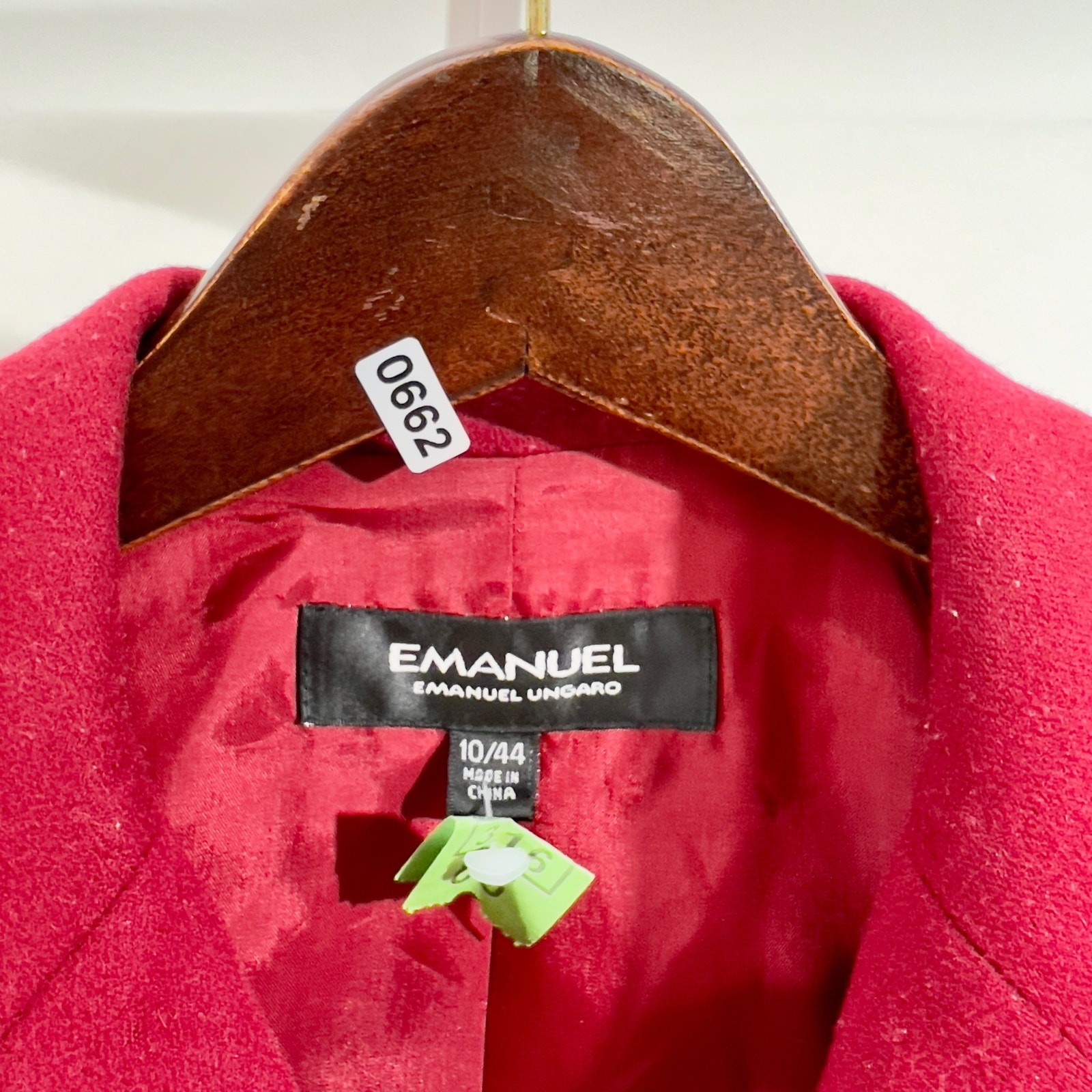 Blazer Coat Emanual Ungaro Woman 10 90% Wool 10% Cashmere 3 Button Dble Breasted