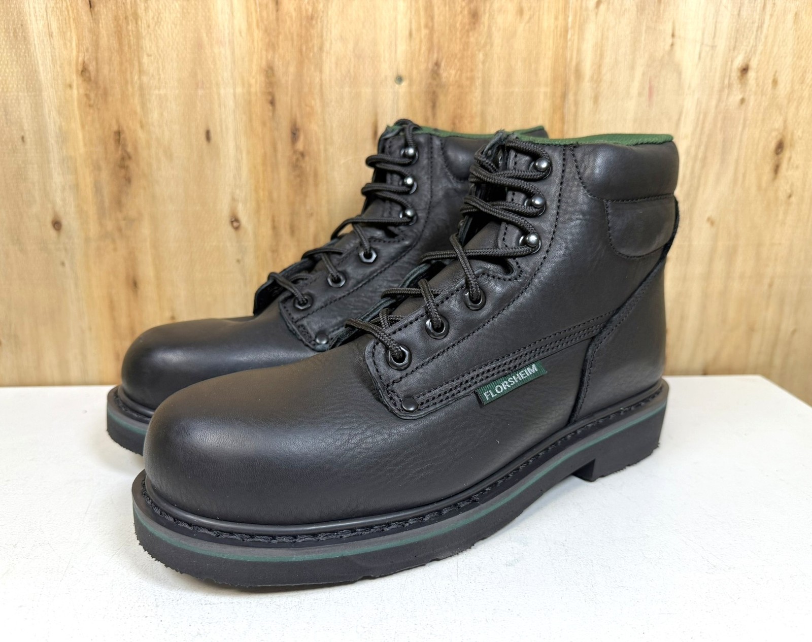 Florsheim Utility Steel Toe Work Boots Men’s SIZE 9.5 EXTRA WIDE Leather FE675 z