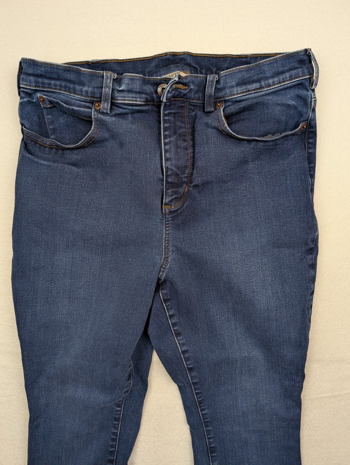 Duluth Trading Jeans Women’s 12 reg High Rise Stretch Denim skinny 30×28 dark