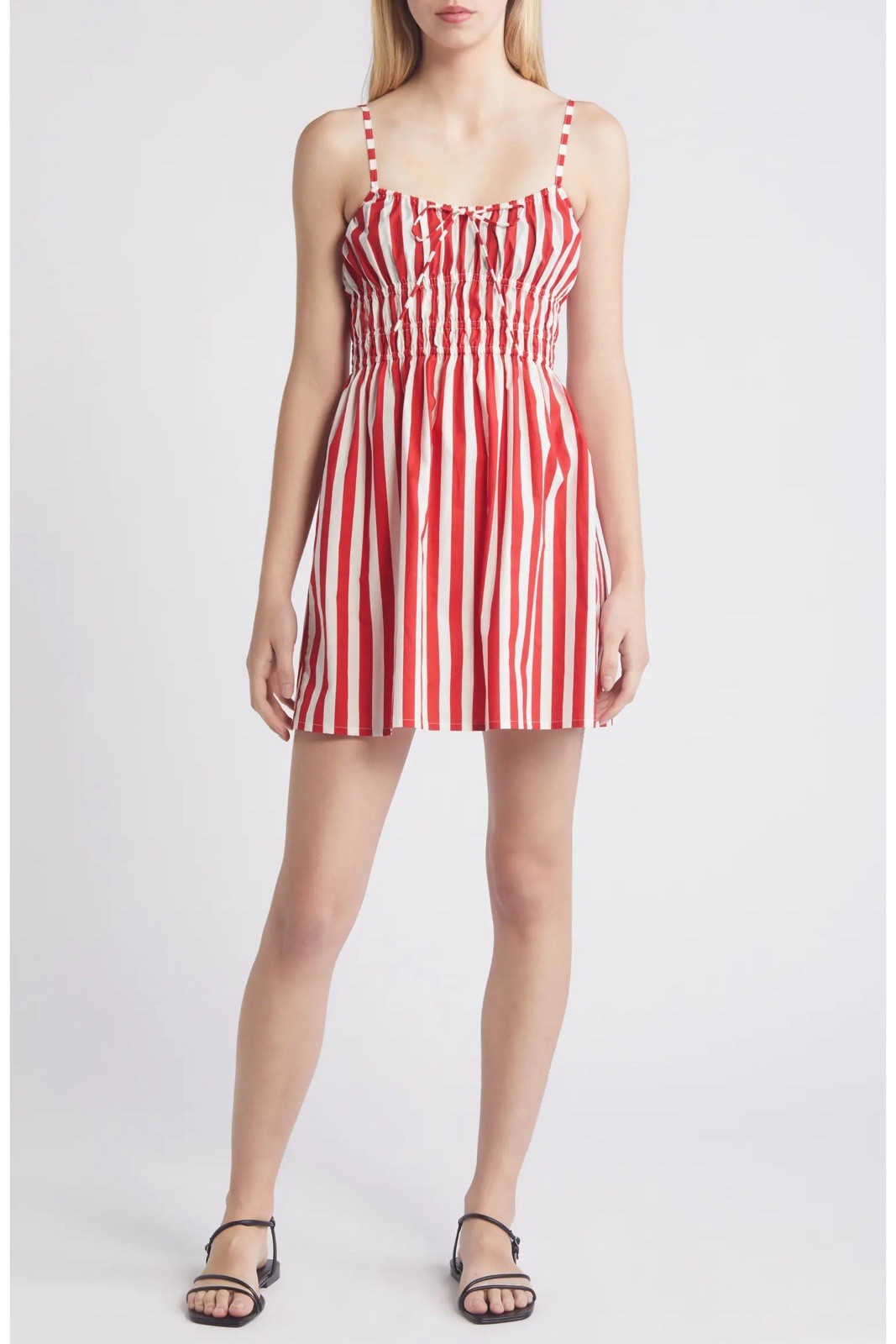 Faithfull The Brand Alboa Mini Dress Size XL Red Stripe Cotton Americana NWT