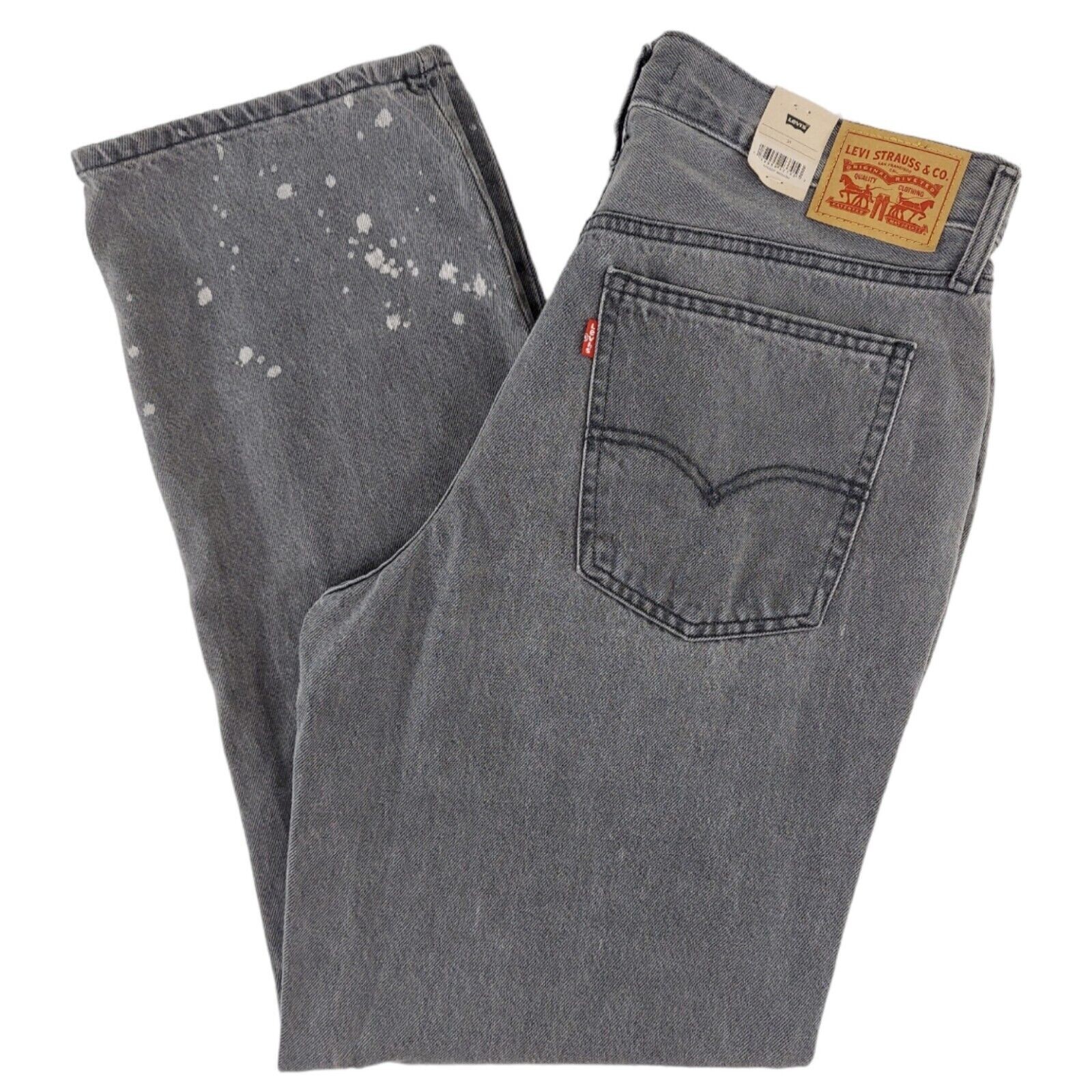 Levi’s Women’s Low Pro Light Gray Bleach Splatter Straight-Leg Jeans New w/ Tags