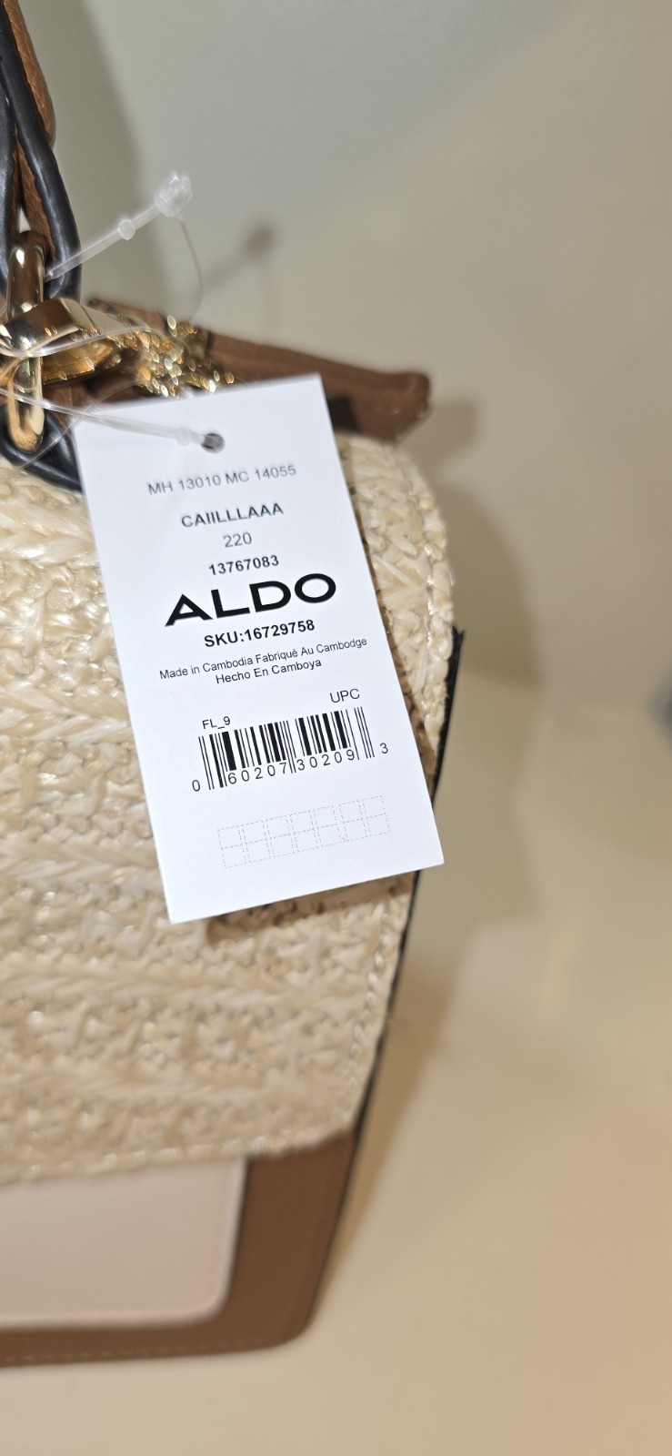 NEW Aldo Straw Satchel Bag, Boho, Top Handle Crossbody Bag with Wallet