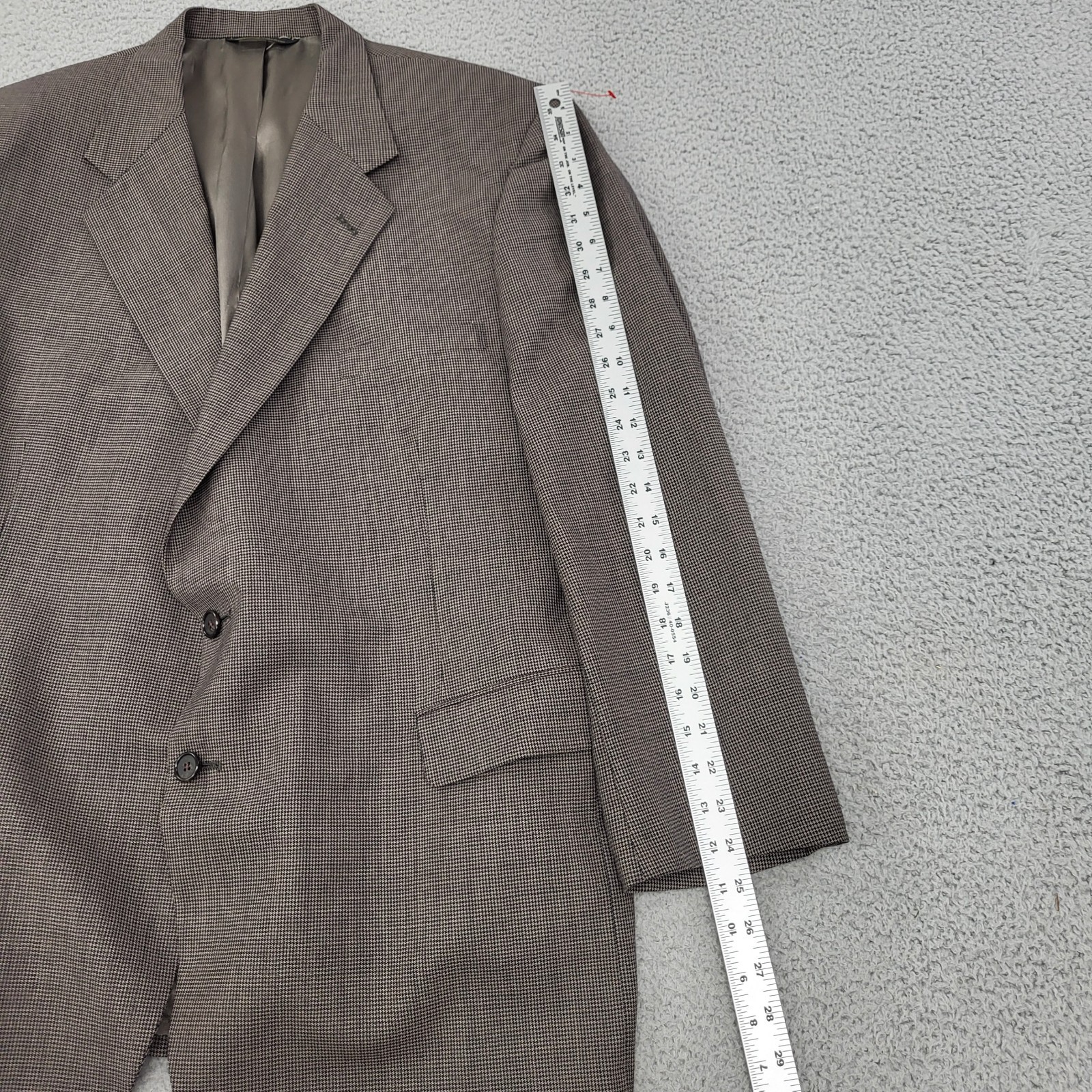 Corporate Image Tom James Blazer Mens XL Wool Brown Houndstooth Suit Jacket Coat