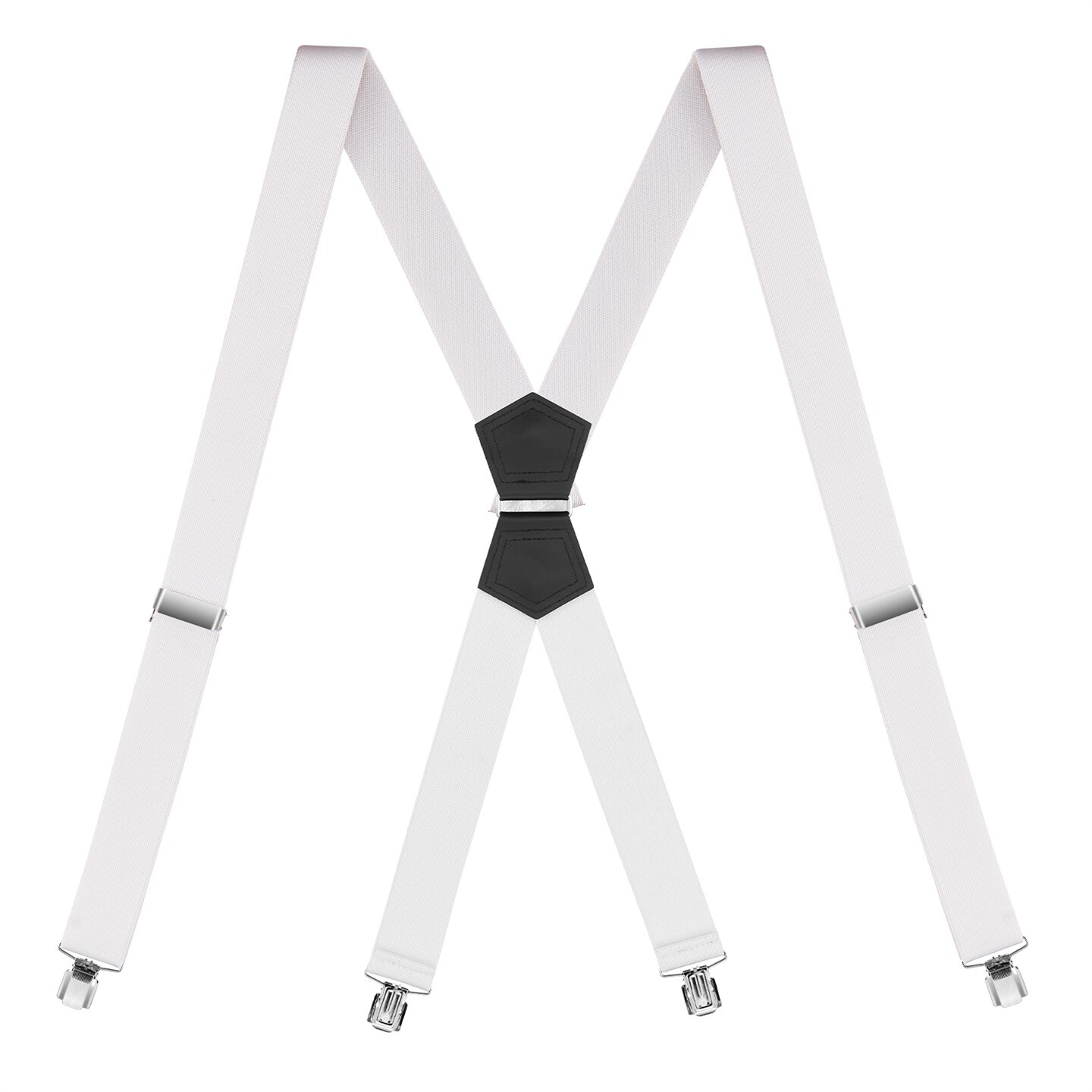 Buyless Fashion Suspenders Mens – 48″ Elastic Adjustable Straps 1 1/4″ – X Shape
