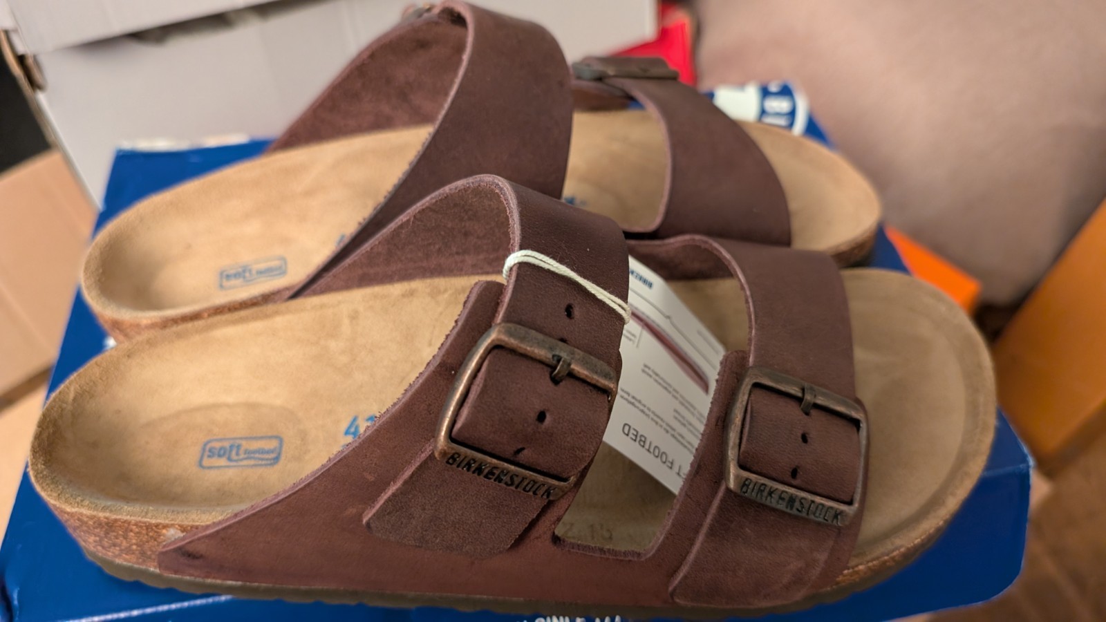 Birkenstock Arizona Soft Footbed Sandal Habana Oiled Nubuck 41 Womens US 10-10.5