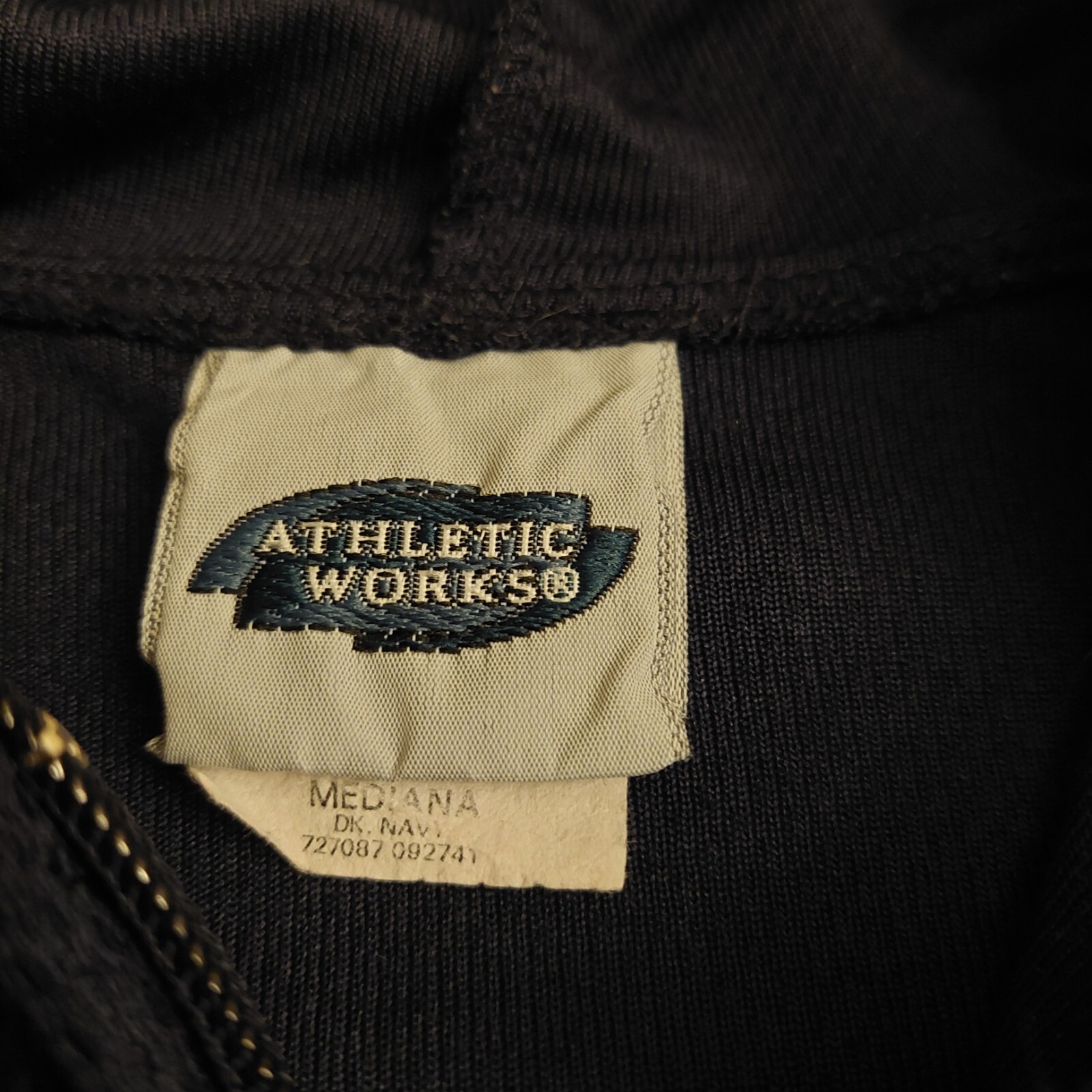 Athletic Works Dark Blue Breathable Full Zip Track Jacket Hoodie Activewear Sz M