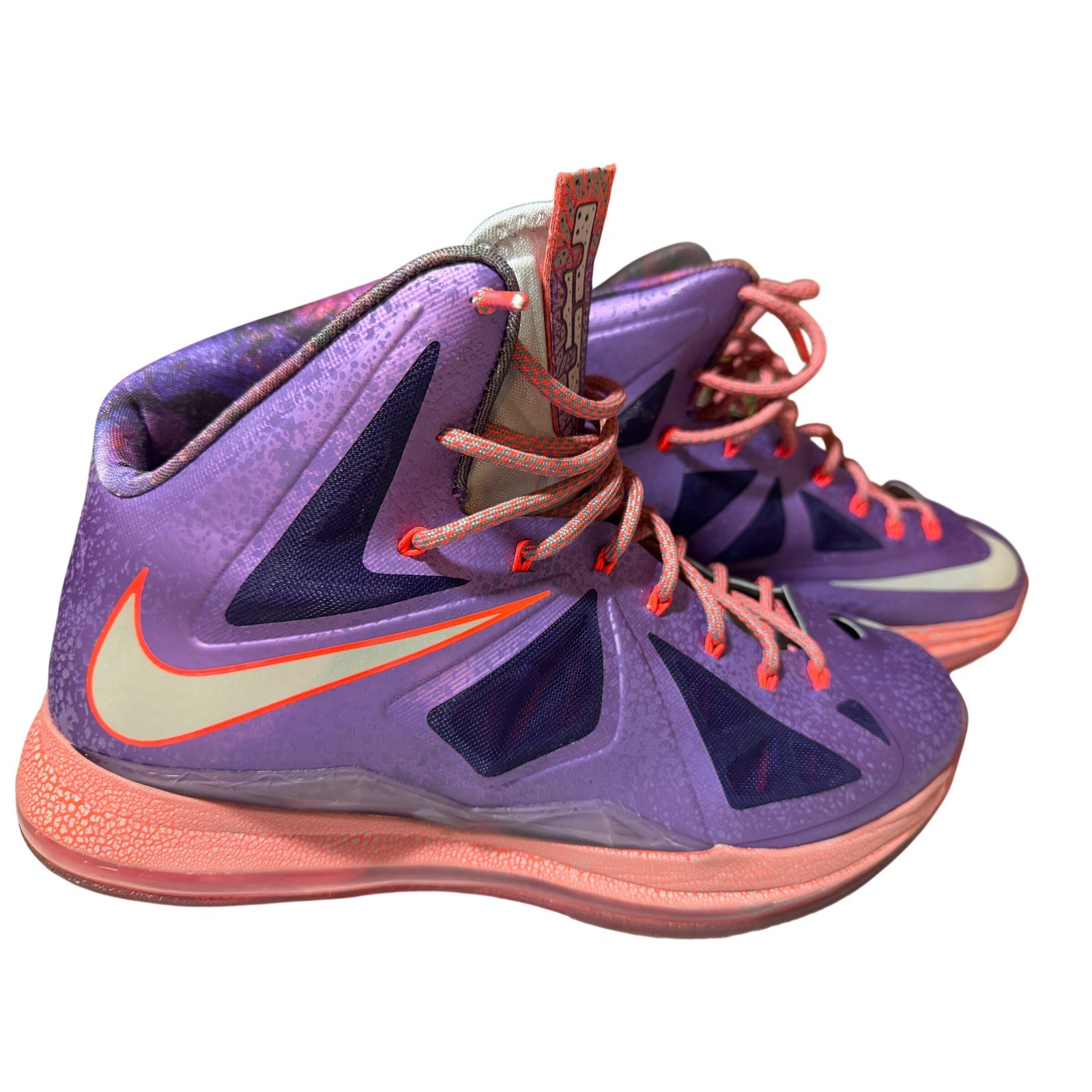 Nike LeBron X All-Star Area 72 Laser Purple Total Crimson 583108-500 Mens 12