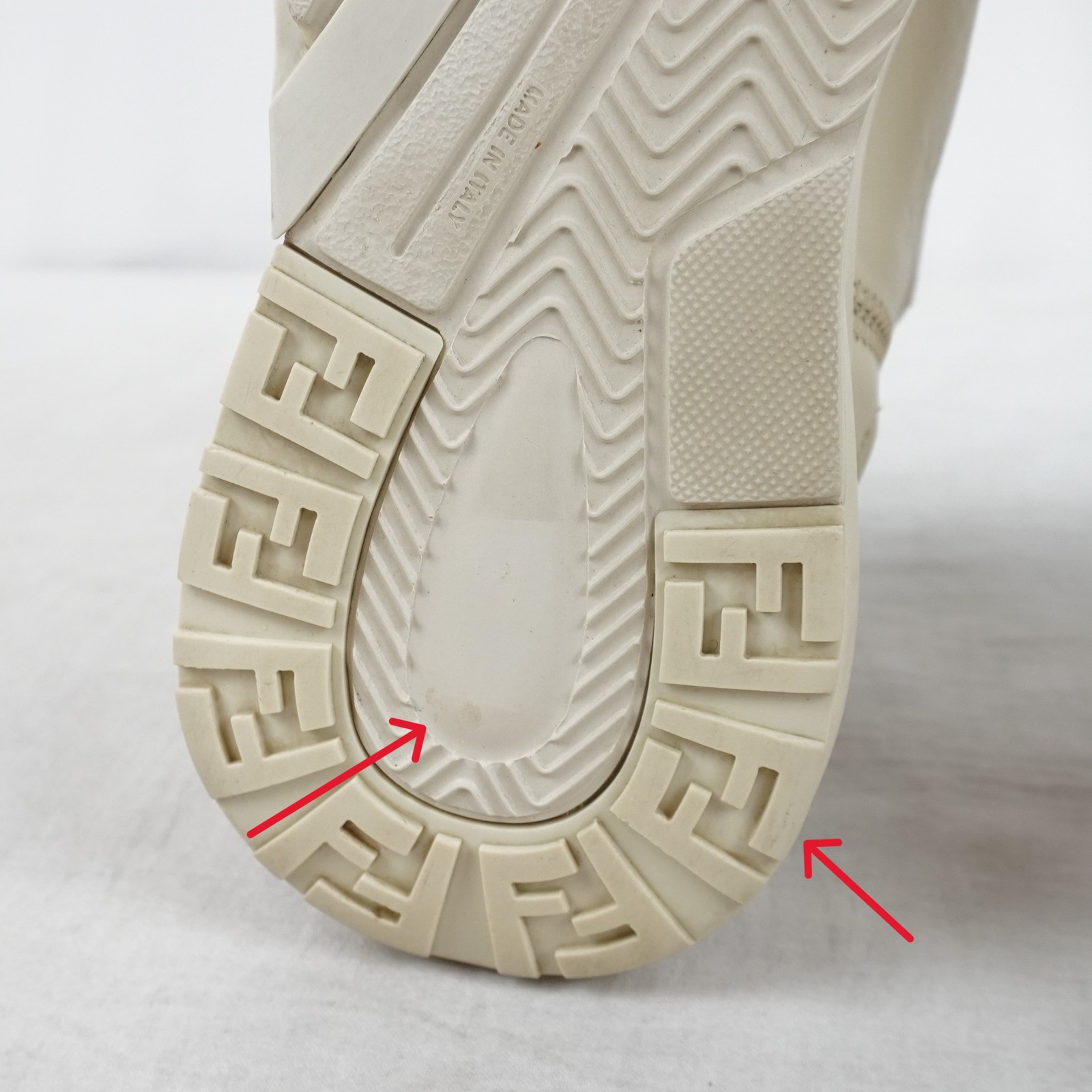 Fendi FF Flow Sneakers In White With Brown Accent – Women’s Size EU 38