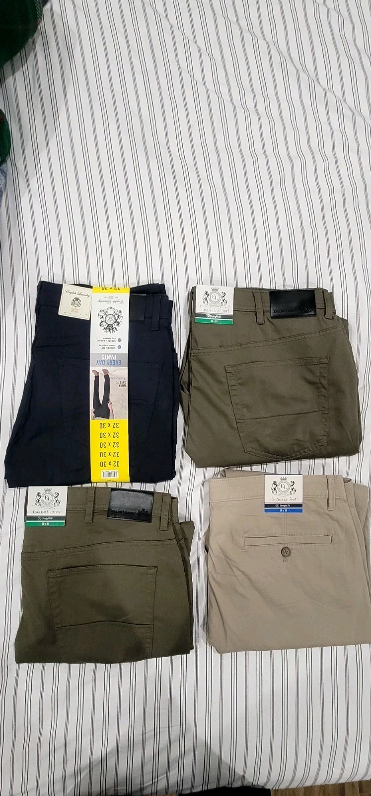 ENGLISH LAUNDRY MEN’S 5 POCKET PANT STRAIGHT FIT VARIOUS SIZE IN TAN,BLUE,GRAY