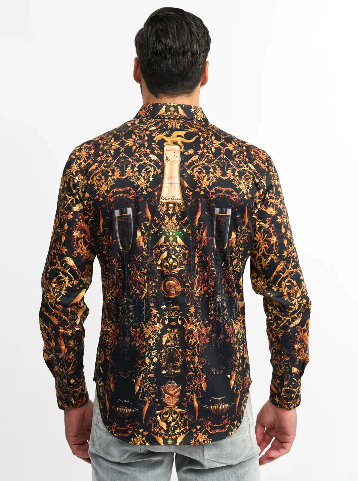 Robert Graham BRUT Champagne & Skulls $398 4XLT NWT Tall Fit FREE SHIP!