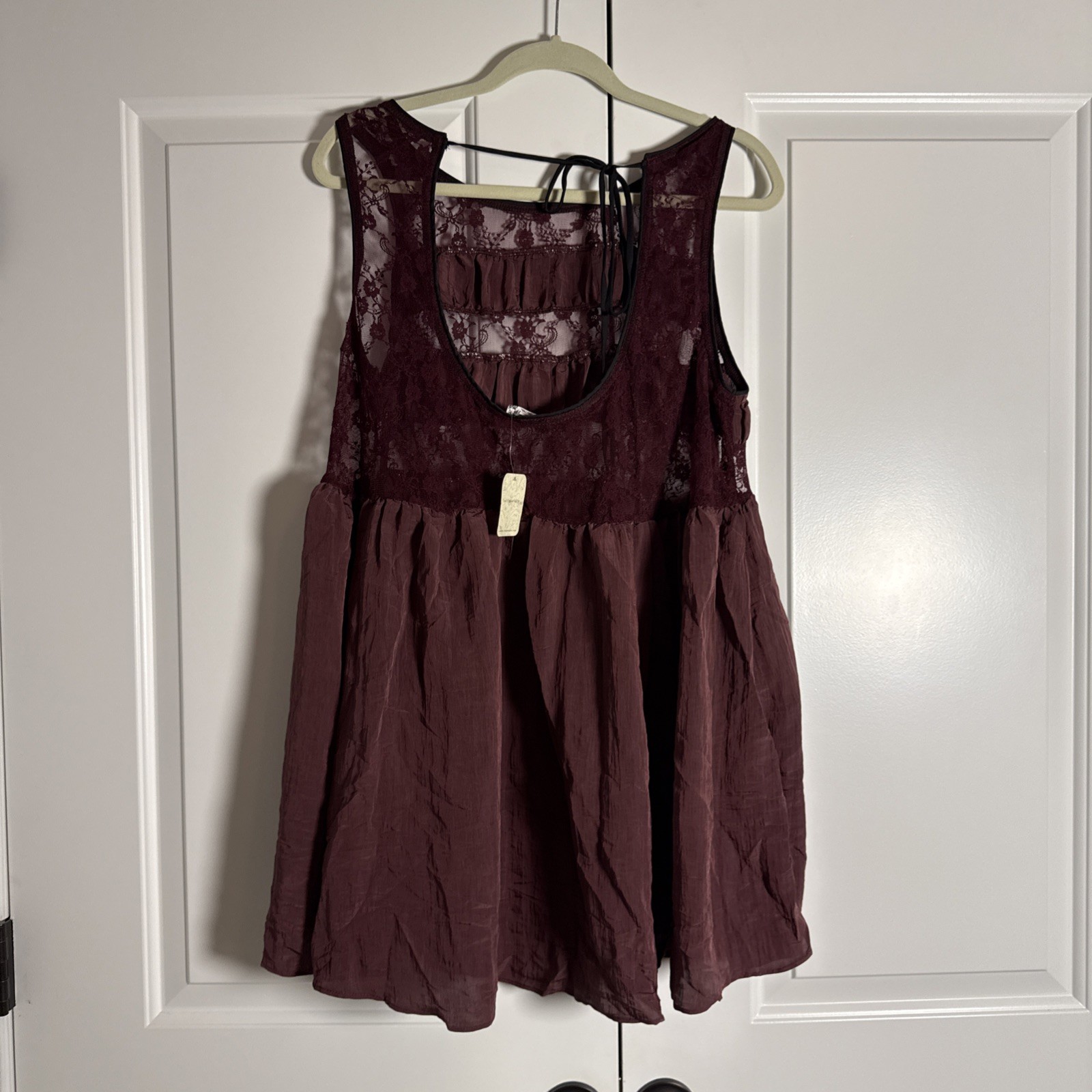 Free People Intimately Current Obsession Mini Slip/Tunic Size XL Plum 0382