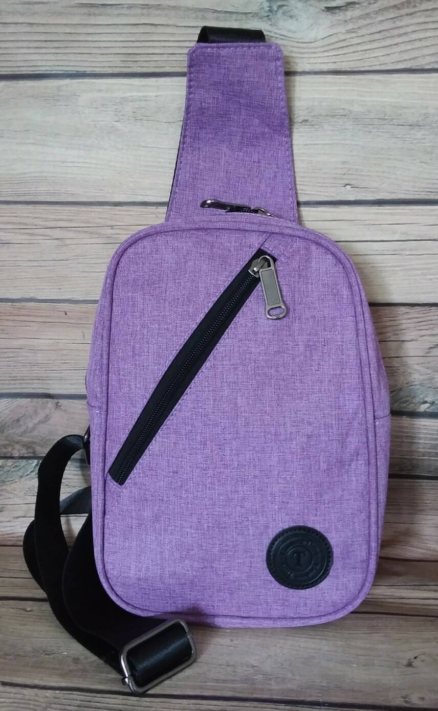 Women’s 10″x7″x3″ Purple Crossbody Single Strap Sling Bag Chest Shoulder Bag