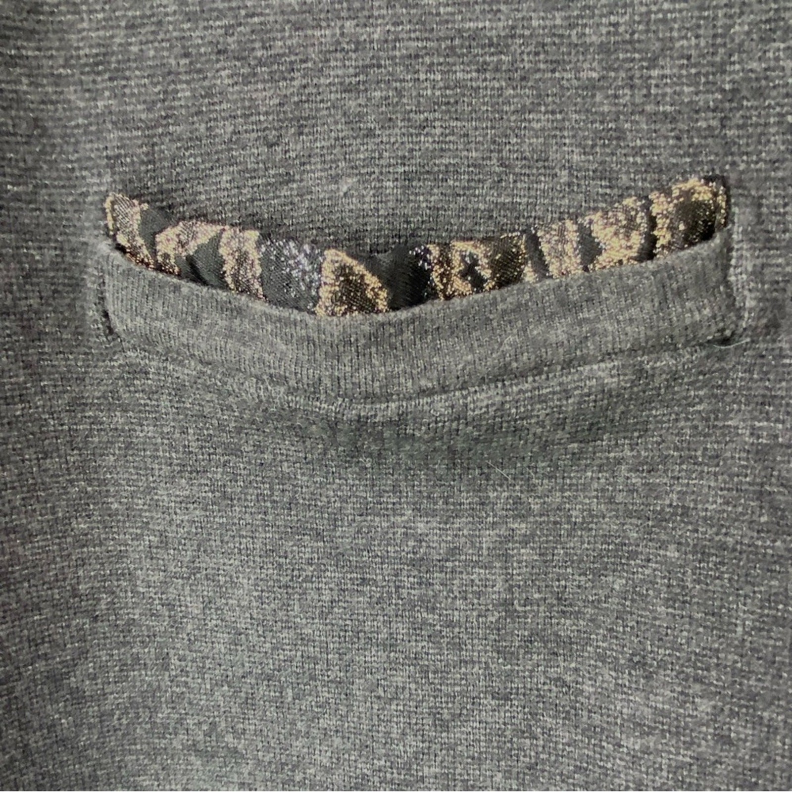 Chico’s Open Front Cardigan Sweater Size 16/XL Gray Front Metallic Leopard Back