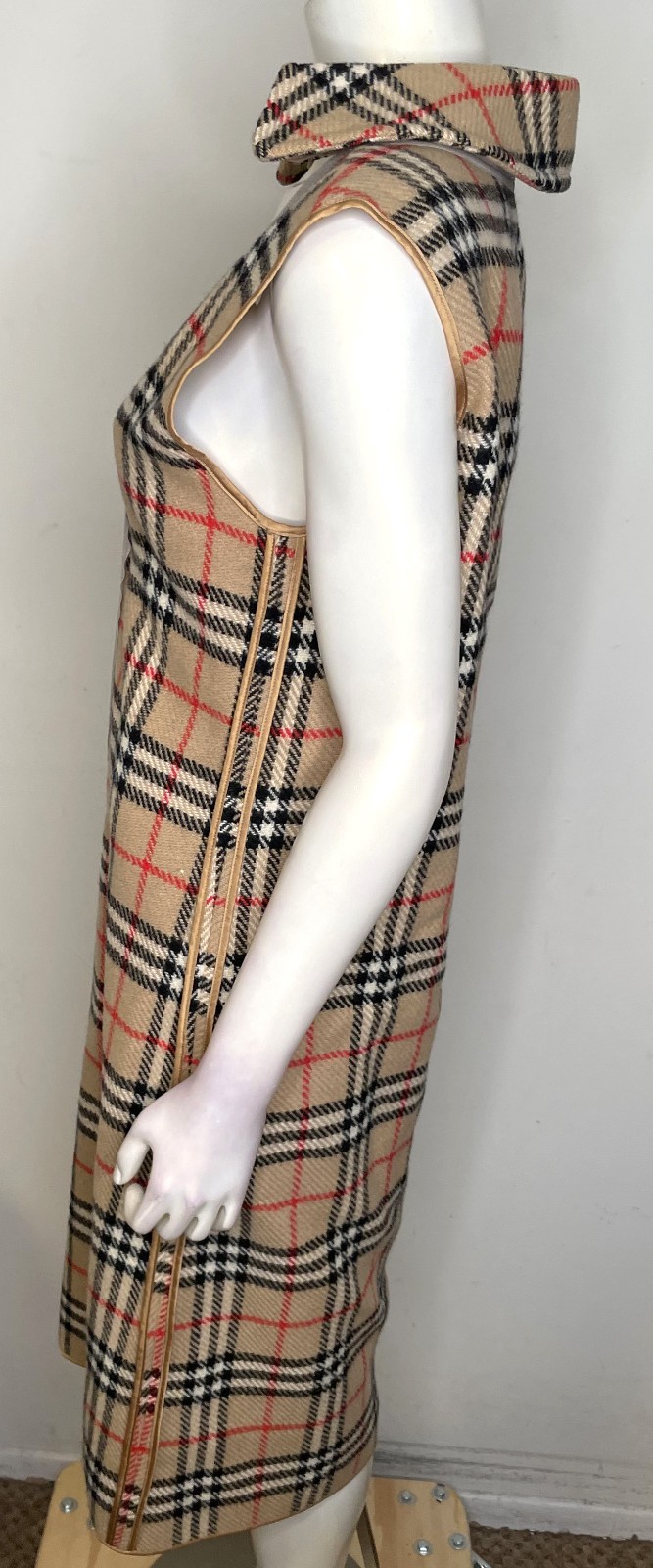VTG Burberry’s Nova Check Trench Coat Lining + Collar ONLY S M L Wool Zip In Out